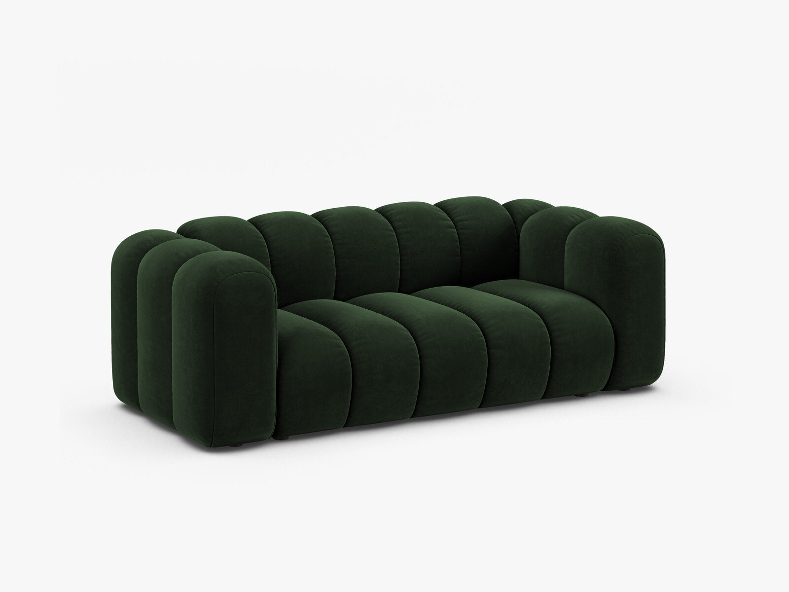 Micadoni Sofa Lupine 2-Sitzer Samt Venus Flaschengrün