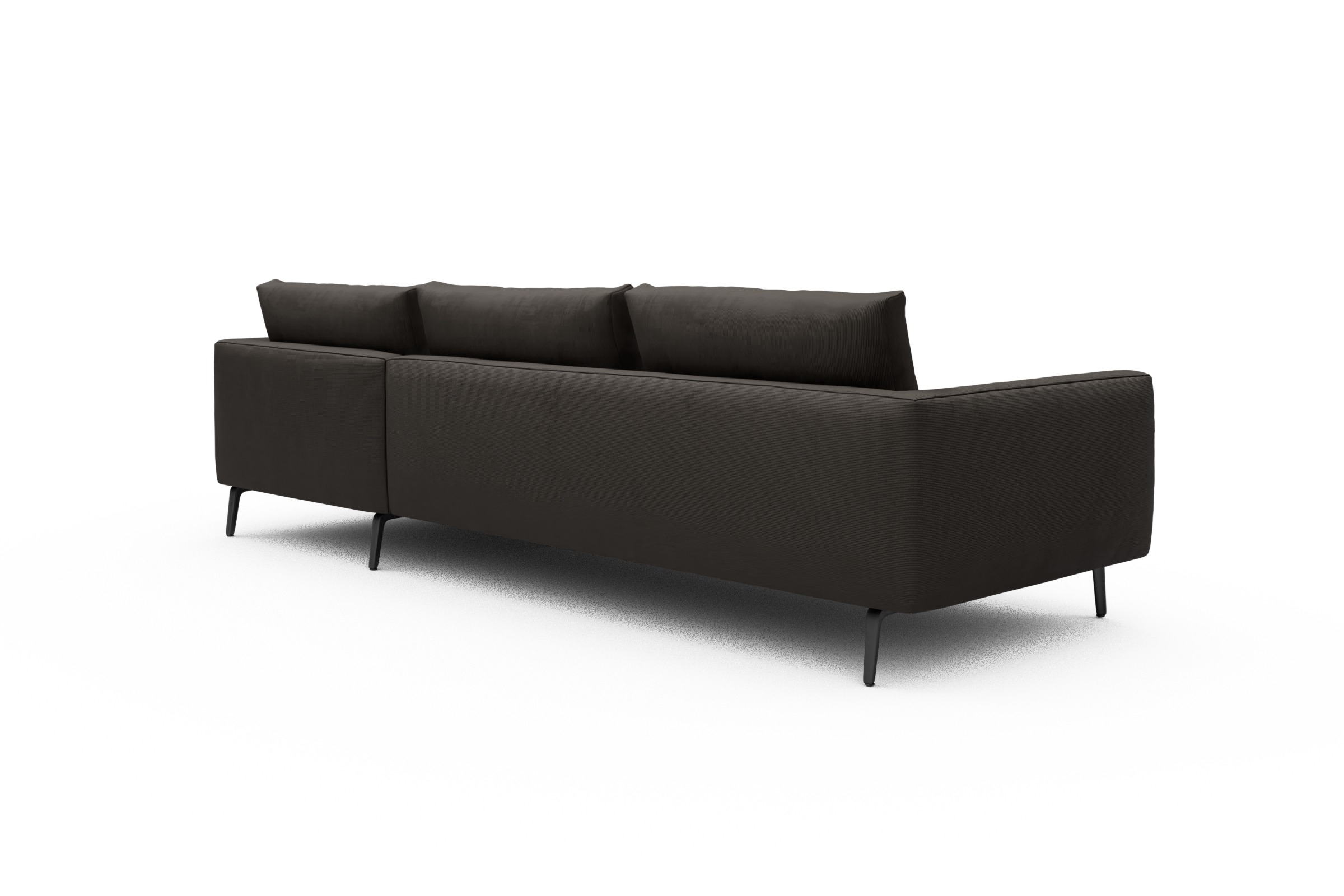 Ecksofa Karl Chaiselongue rechts mit 2,5-Sitzer Cordufine-Taupe