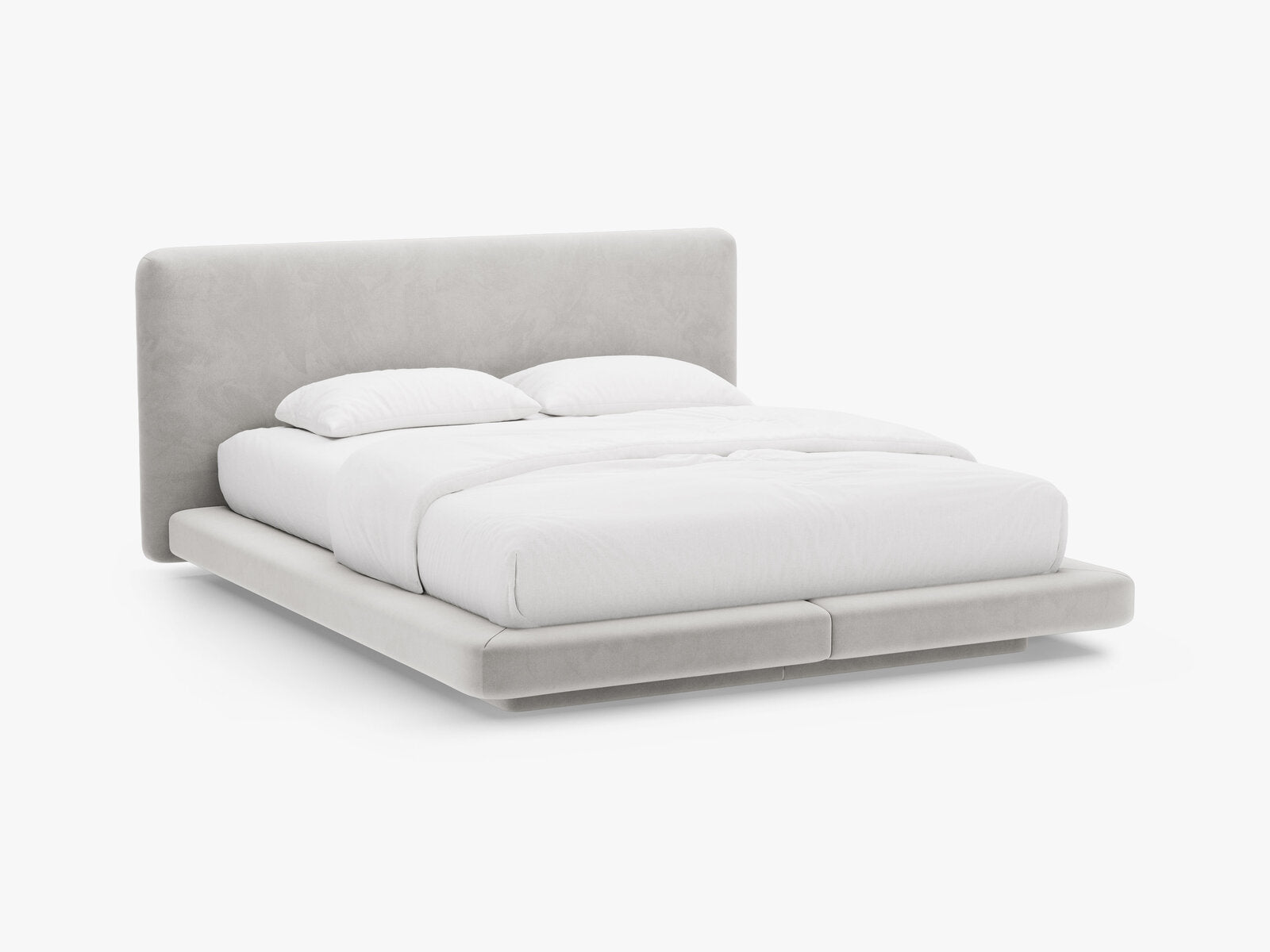Micadoni Polsterbett mit Kopfteil Linea Samt Magic Velvet Hellgrau 180x200