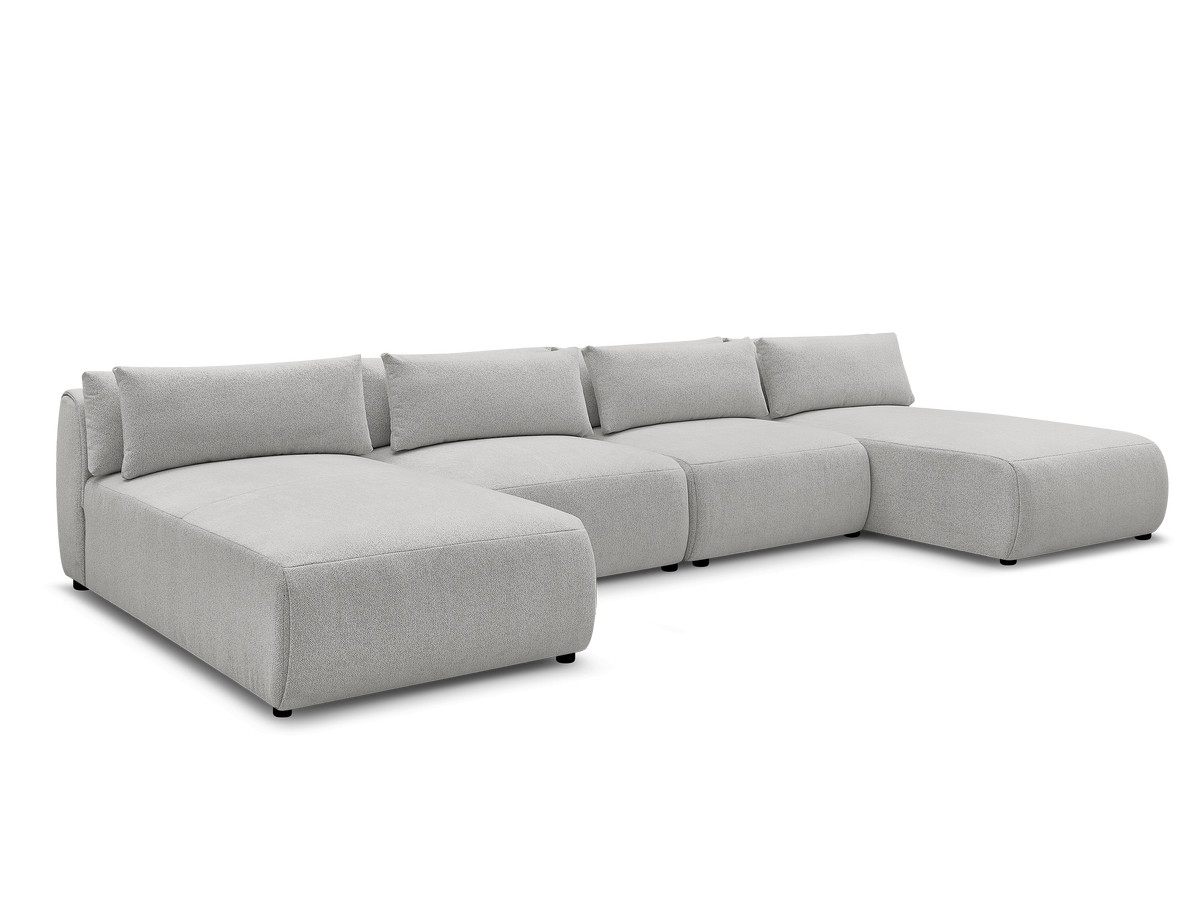 Bobochic Jana Wohnlandschaft Melange-Stoff Hellgrau