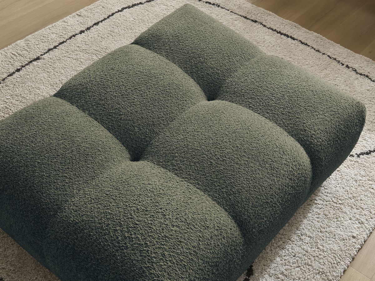 Bobochic Anakin Pouf Bouclé-Stoff Grün