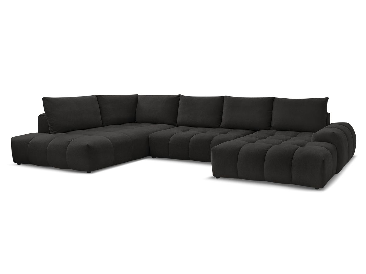 Bobochic Everest Wohnlandschaft, 6 Kissen Strukturstoff Schwarz Ecke rechts