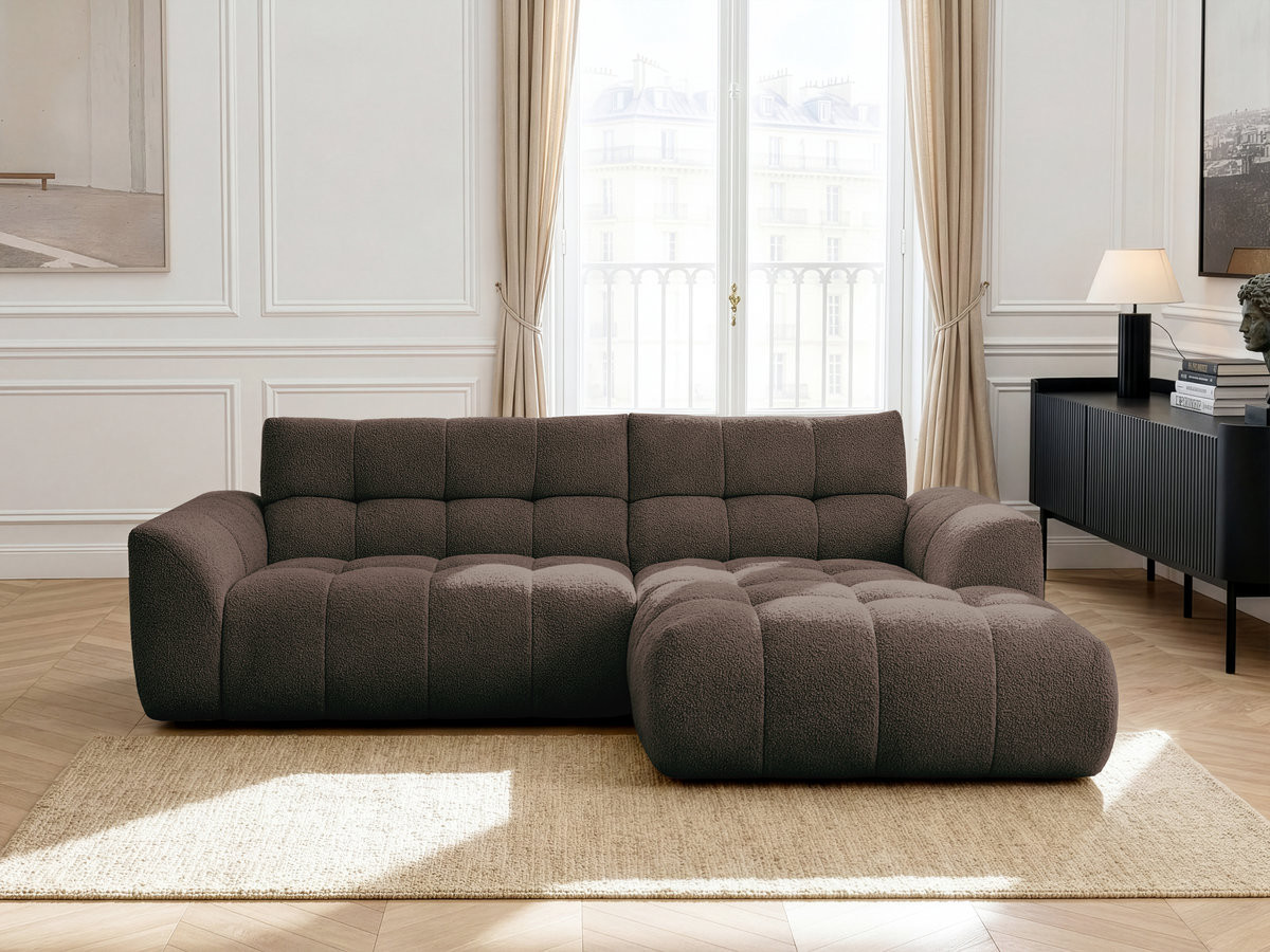 Bobochic Jaya Ecksofa Chenille Braun Ecke rechts