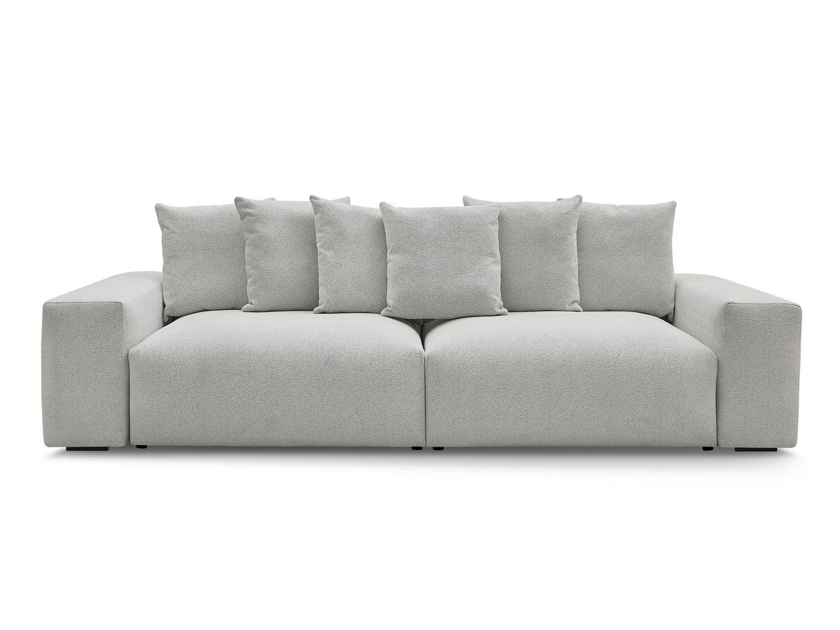 Bobochic Voltaire Sofa 4-Sitzer 320 × 124 cm Melange-Stoff Hellgrau
