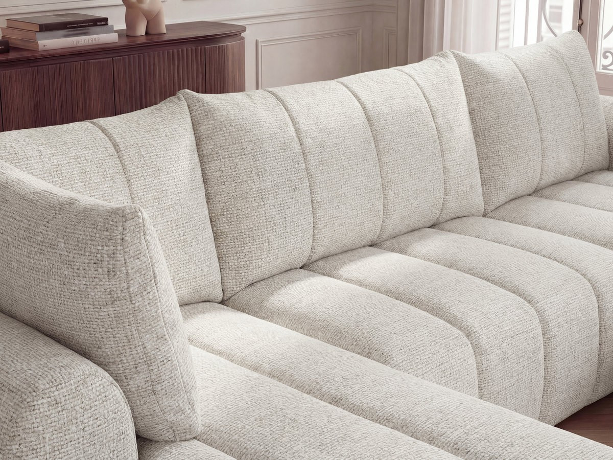 Bobochic Nesty Wohnlandschaft Melange-Stoff Beige Ecke rechts