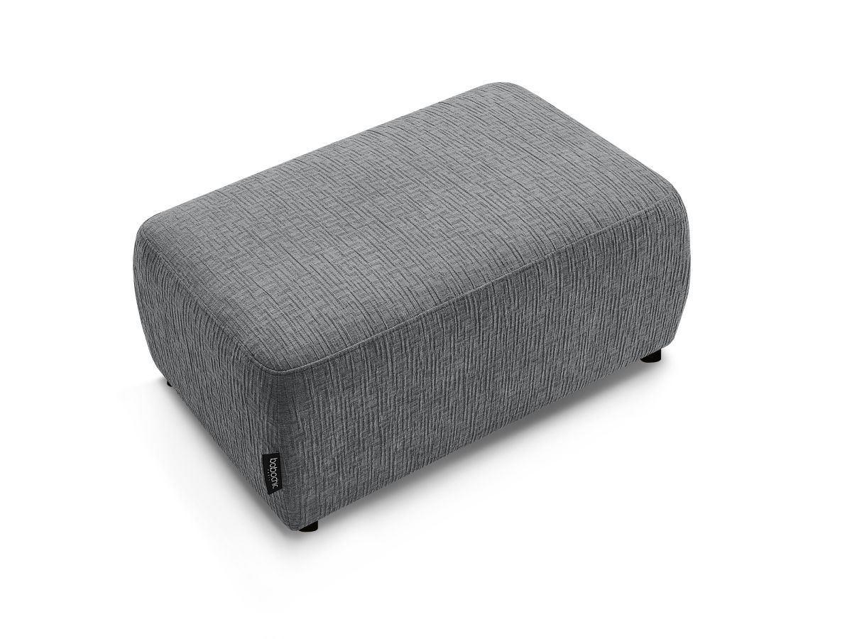 Bobochic Atilla Pouf Strukturstoff Dunkelgrau