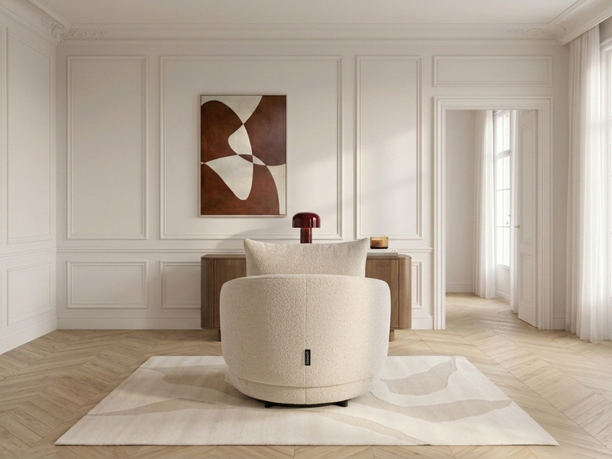 Bobochic Lexie Sessel Melange-Stoff Beige