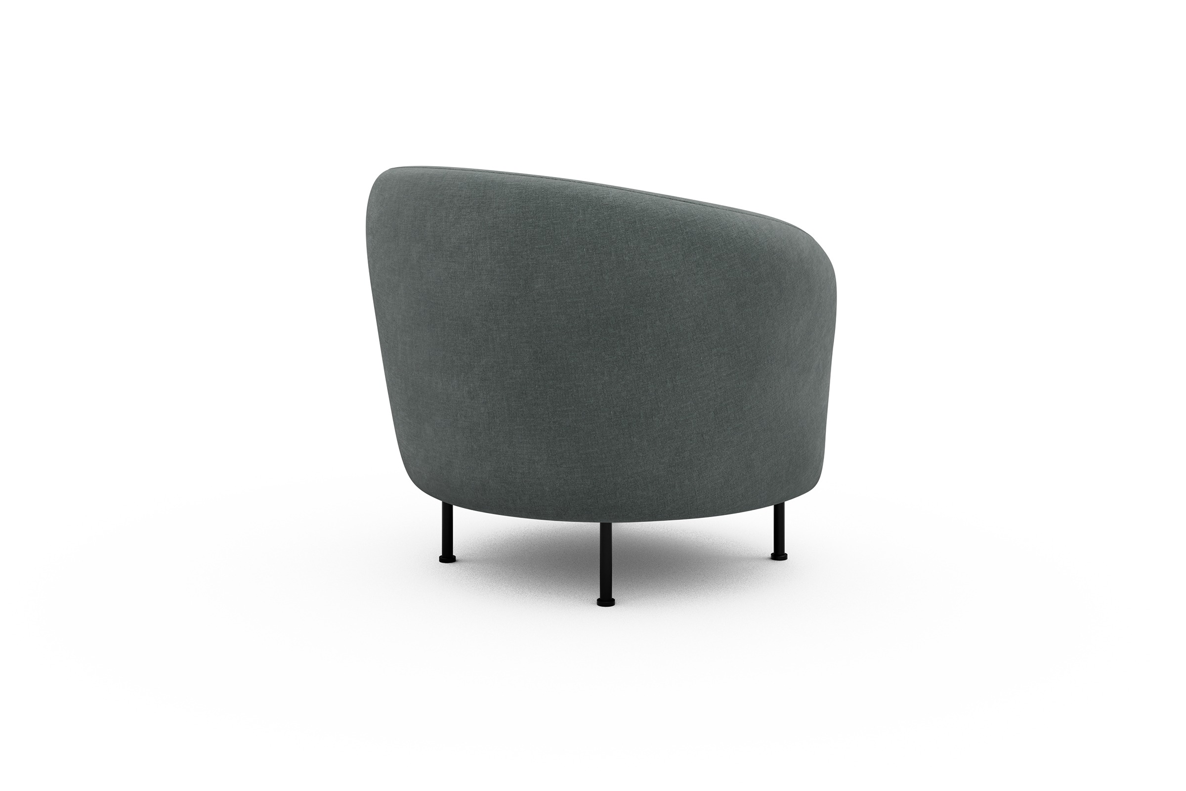 Sessel Ronda Metallbeine Schwarz Smooth-Silver-Grey