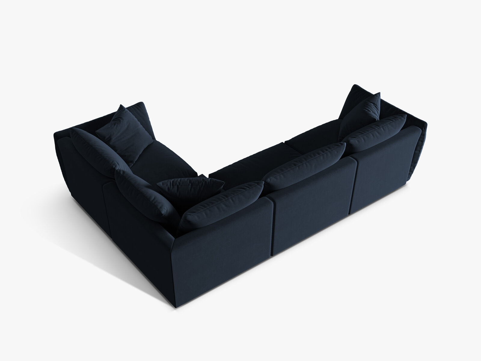 Micadoni Ecksofa Chris 4-Sitzer Rechts Samt Königsblau