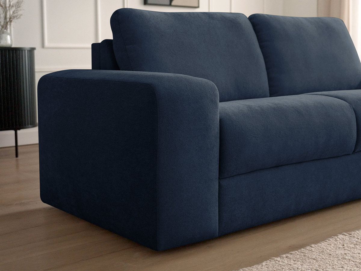 Bobochic Ibiza Schlafsofa 3-Sitzer Strukturstoff Dunkelblau, Liegefläche 160 × 196 cm