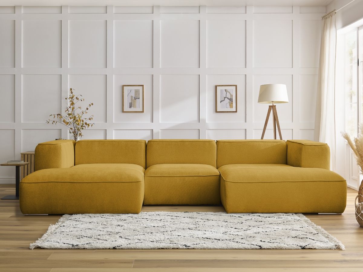 Bobochic Zephyr Wohnlandschaft Strukturstoff Gelb