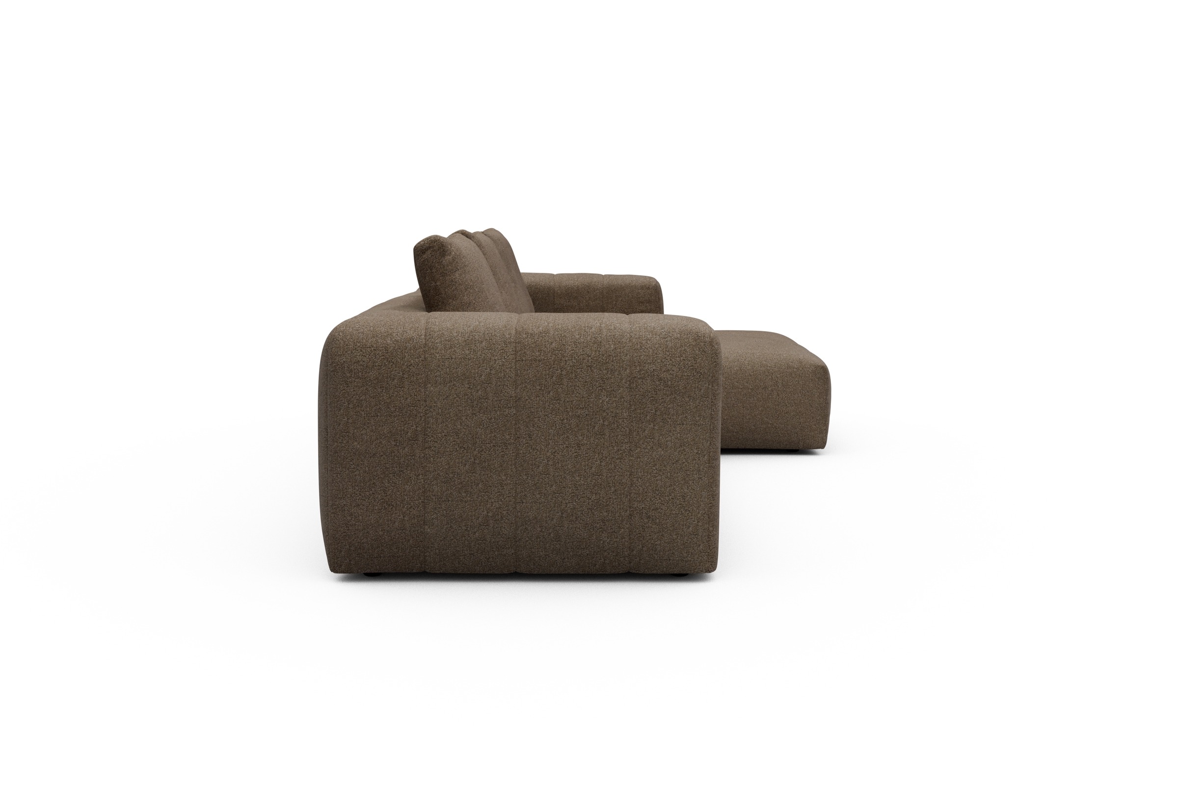 Ecksofa Hugo 2,5-Sitzer Armlehne links mit Chaiselongue Aivi-Khaki-Brown