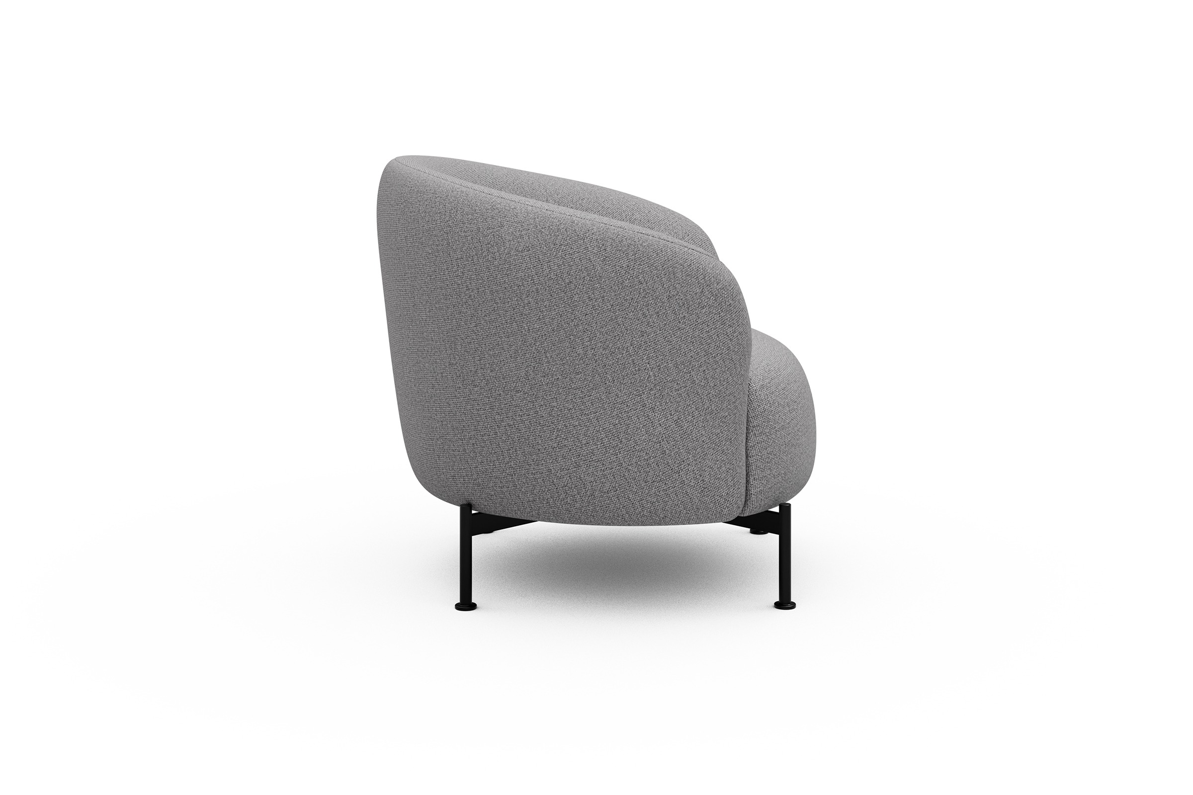 Sessel Ronda X-Metallgestell Schwarz Sama-Grey