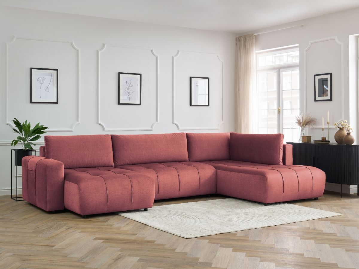 Bobochic Arsene Wohnlandschaft Samt Orange Ecke links