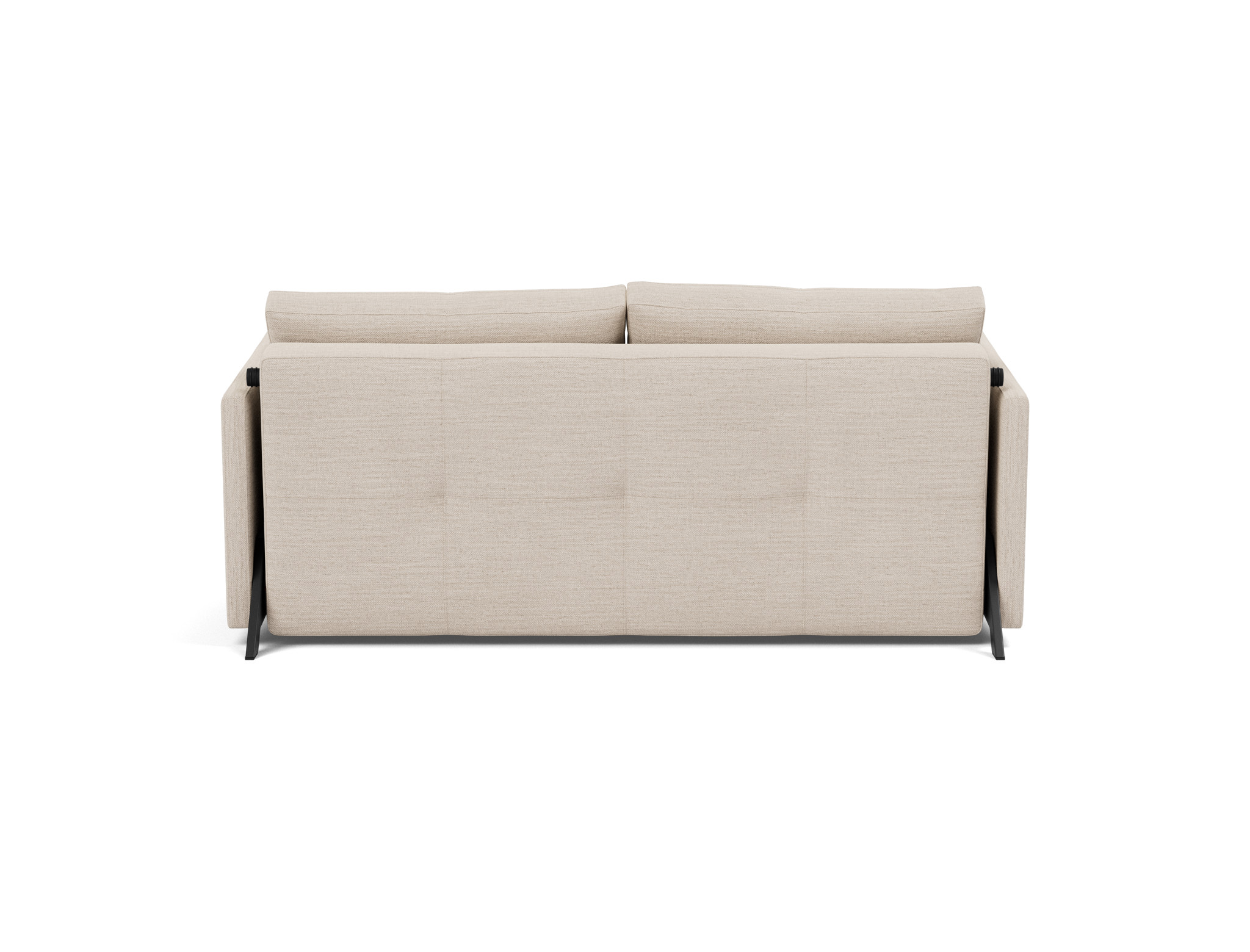 Schlafsofa Cubed mit Armlehnen 160 Webstoff Blida 612-Sand-Grey