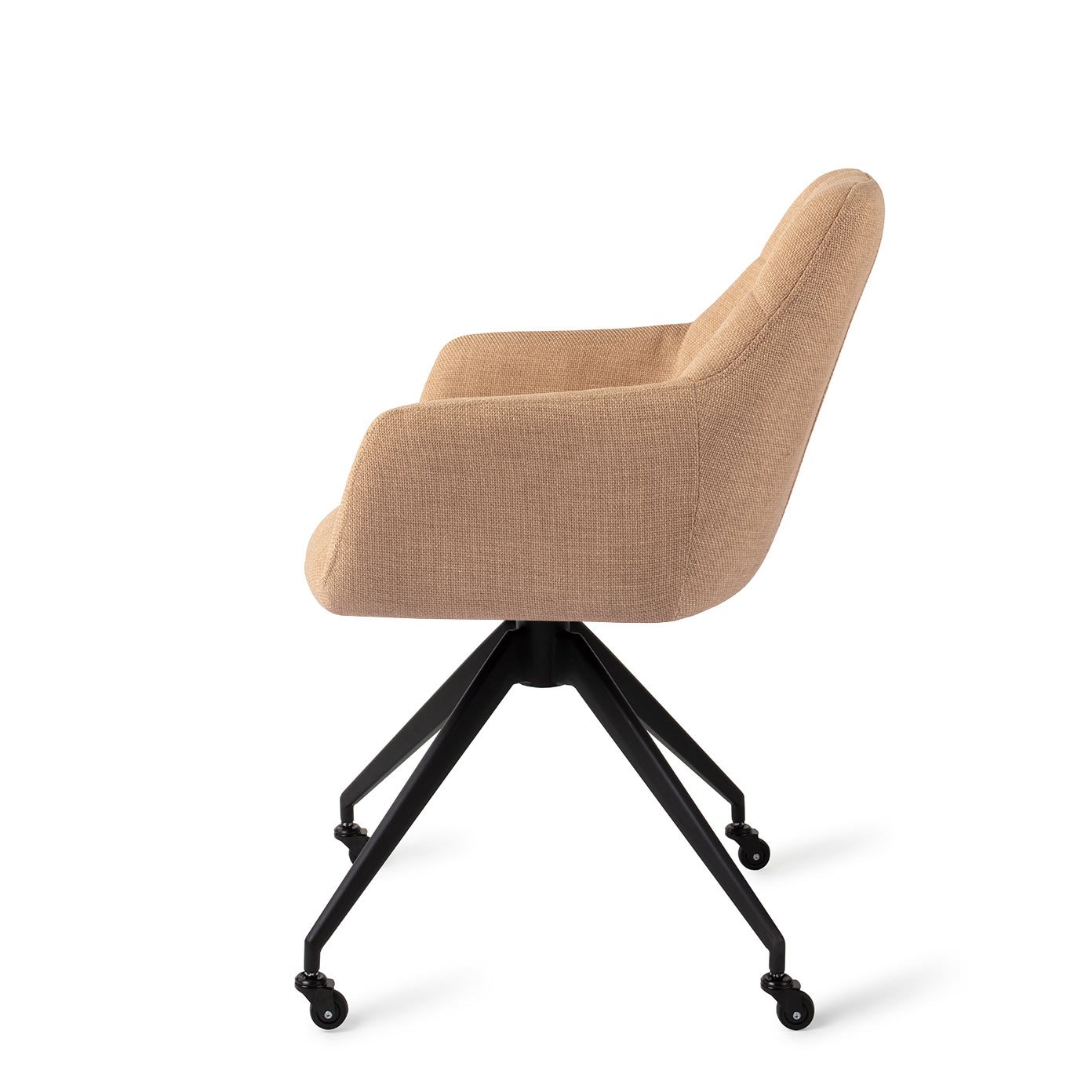 Jesper Home Esszimmerstuhl Noto Toasted-Toffee Caster Schwarz
