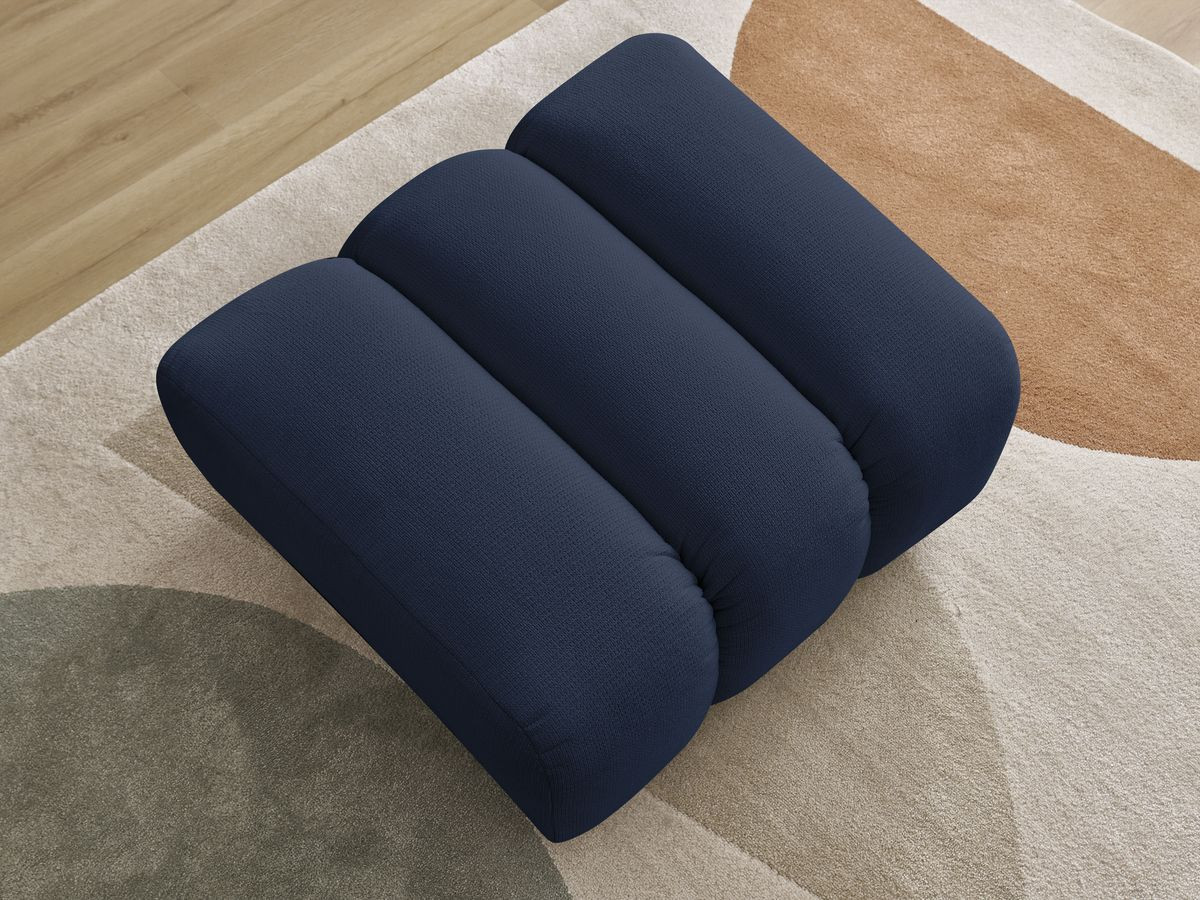 Bobochic Talia Pouf Melange-Stoff Dunkelblau