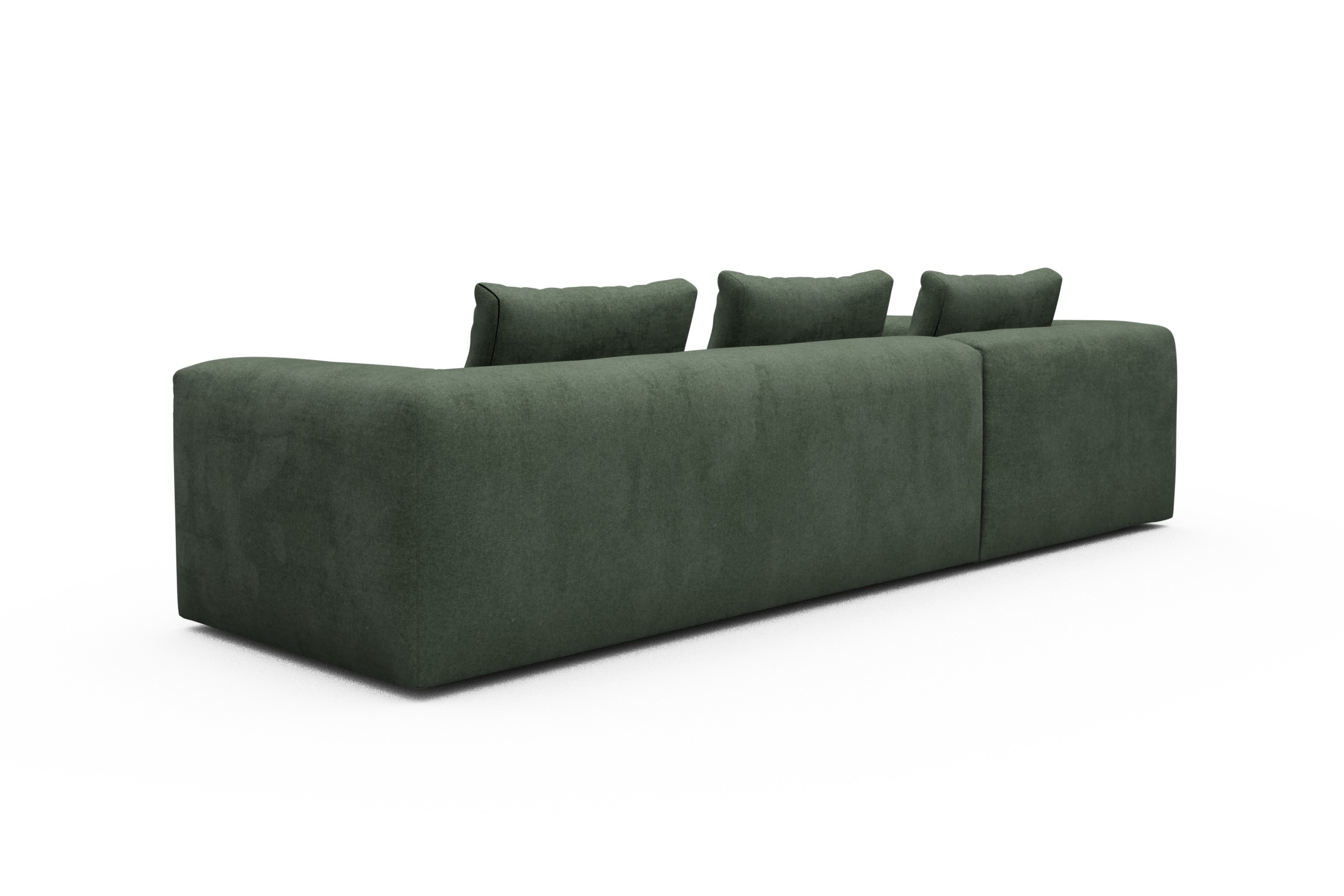 Ecksofa Fred Relax-Ecke links mit 2,5-Sitzer Casone-Forest-Green