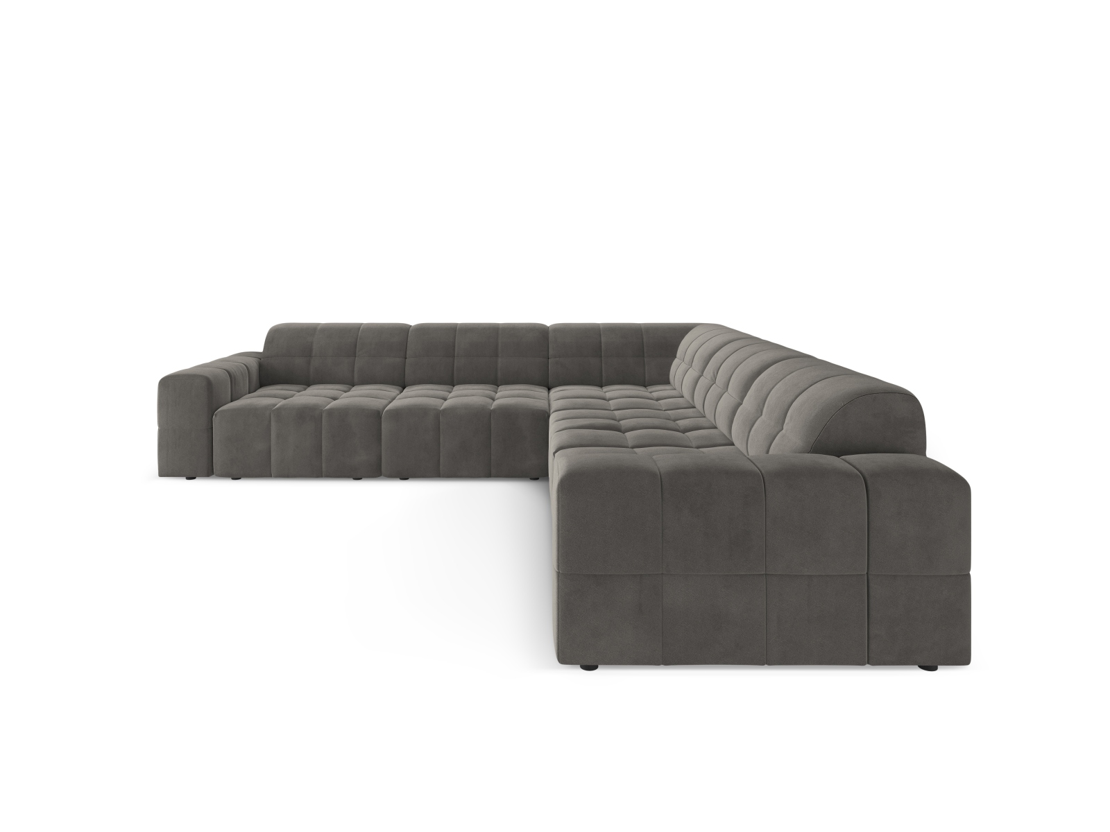 Cosmopolitan Design Symmetrisches Ecksofa Chicago 4-Sitzer Samt Bluvel Hellgrau