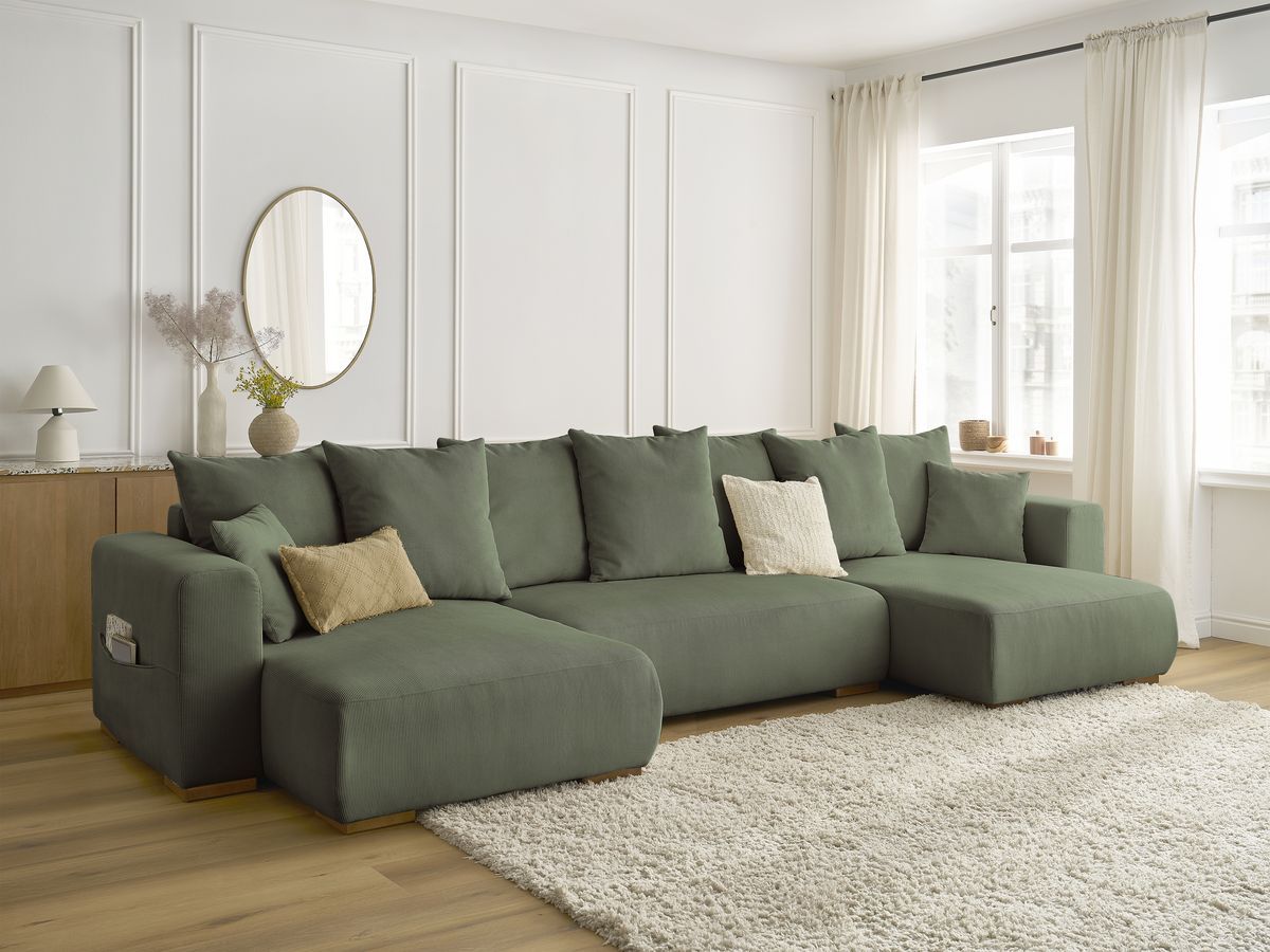 Bobochic Sidonie Wohnlandschaft Cordsamt Grün