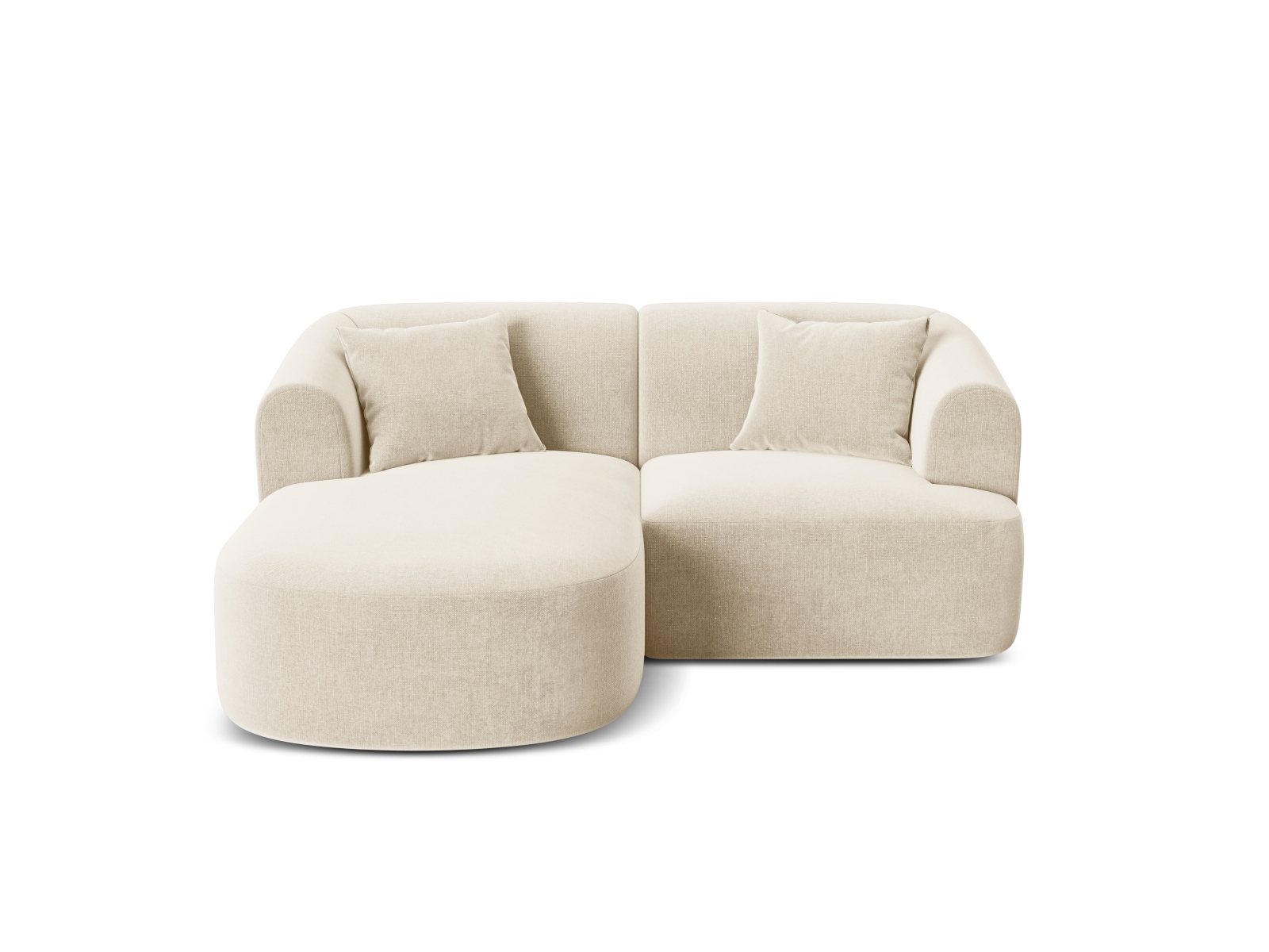 Cosmopolitan Design Ecksofa Campi 3-Sitzer Samt Vogue Helles Beige Links