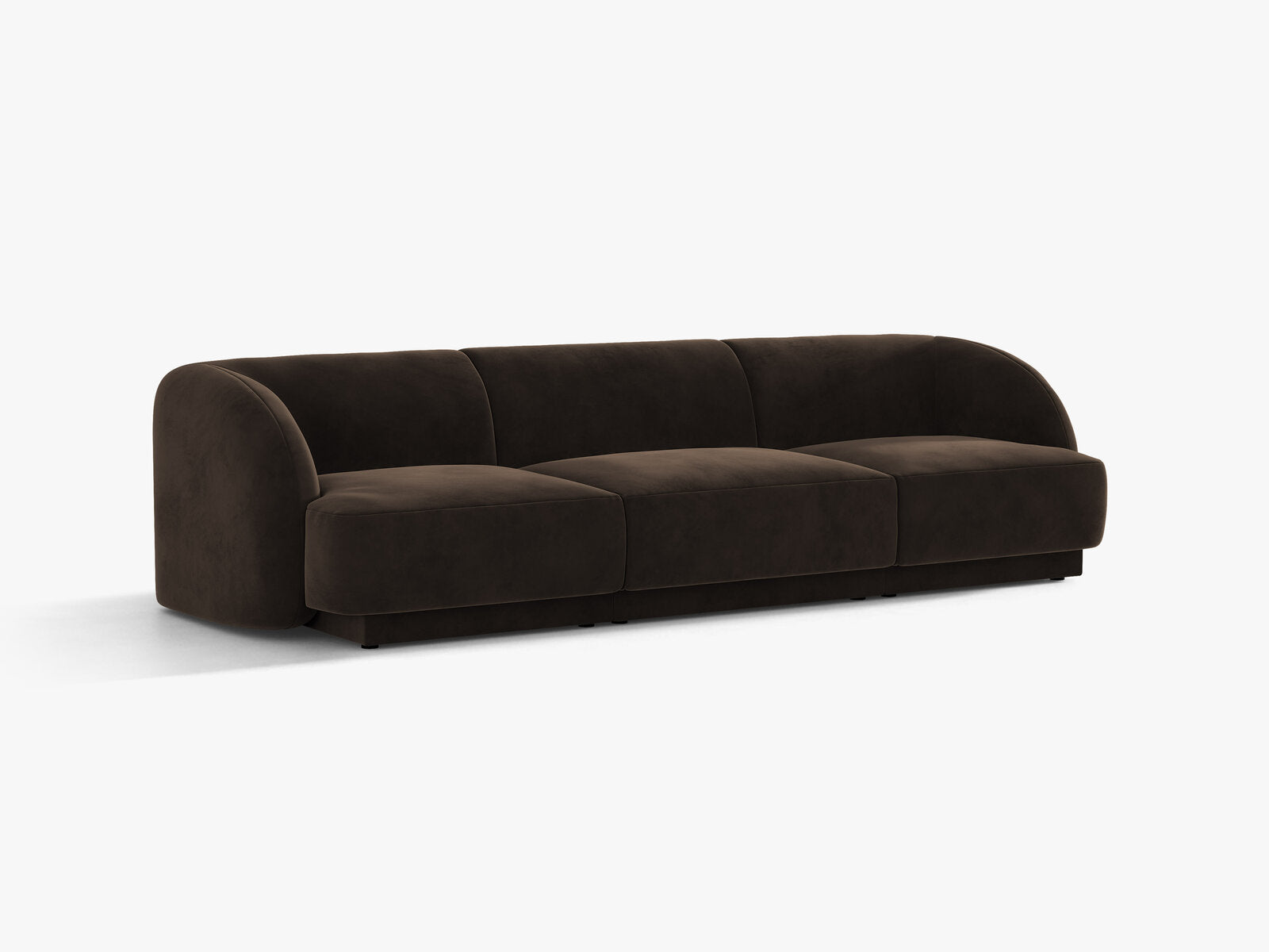 Micadoni Sofa Miley 3-Sitzer Samt Bluvel Dunkelbraun