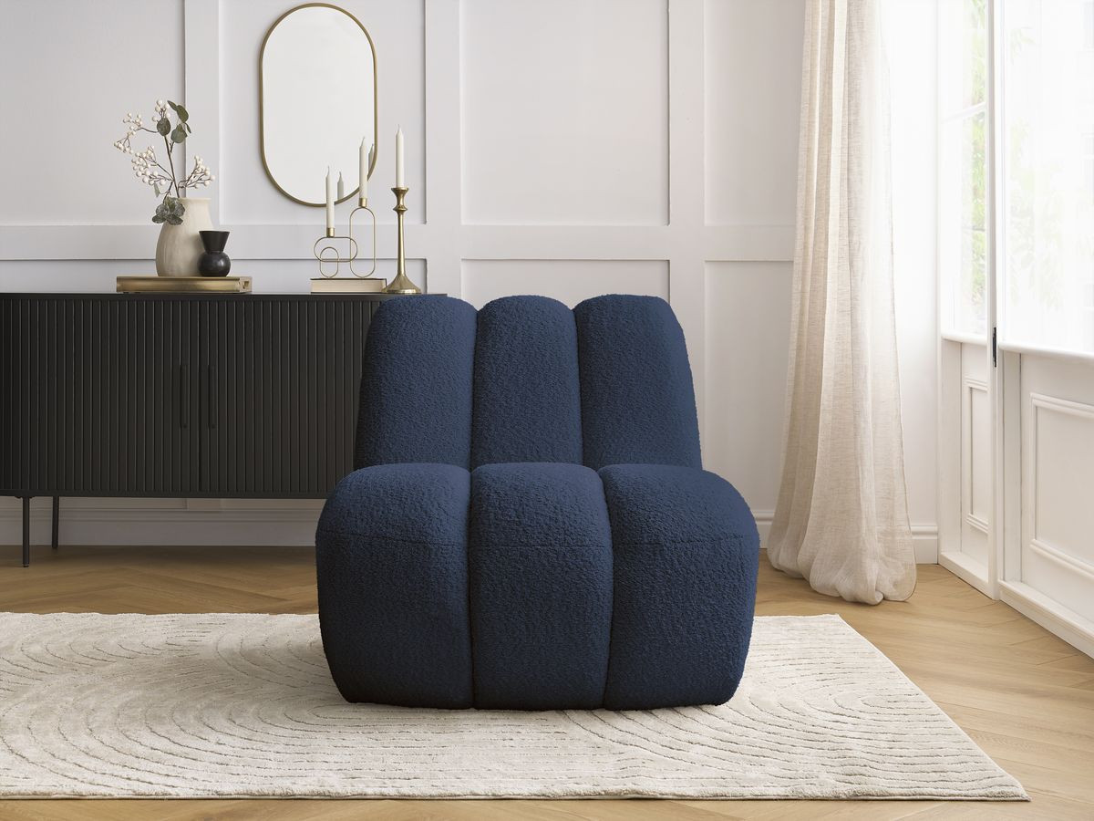 Bobochic Janissaire Sessel 81 × 90 cm Bouclé-Stoff Dunkelblau