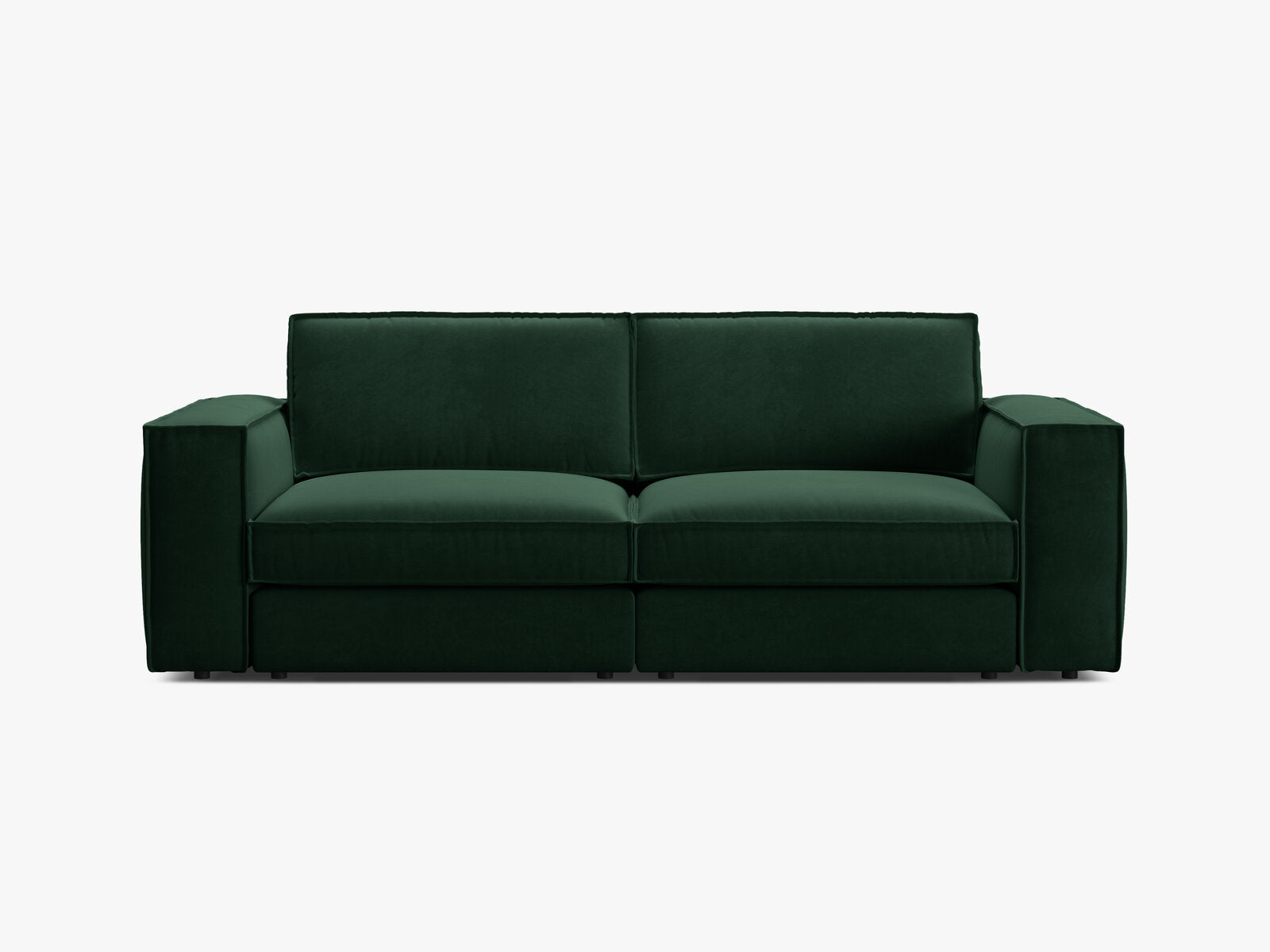 Micadoni modulares Sofa Pola 3-Sitzer Samt Salvador Flaschengrün