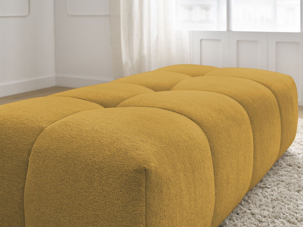 Bobochic Everest Pouf 140 × 70 cm Melange-Stoff Gelb