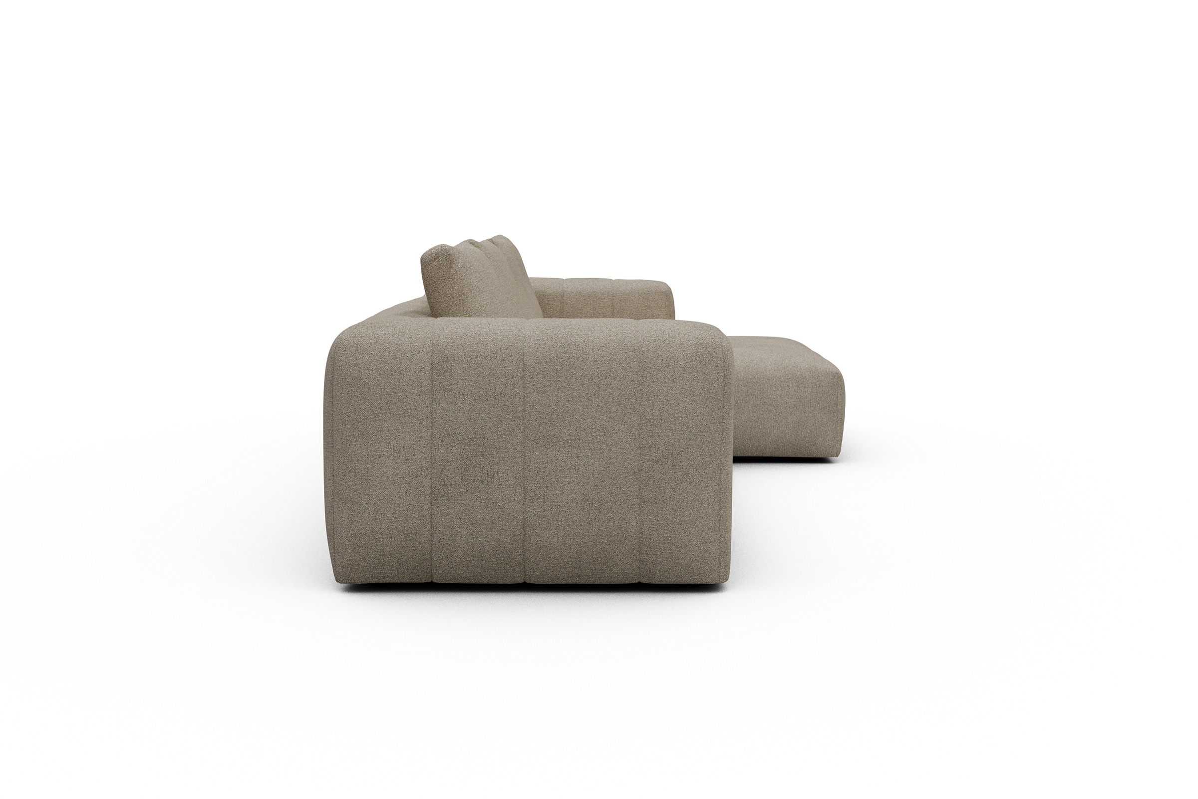 Ecksofa Hugo 2,5-Sitzer Armlehne links mit Chaiselongue Boucle-Belge