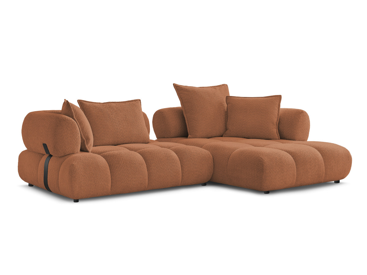 Bobochic Alya Ecksofa Bouclé-Stoff Orange Ecke rechts