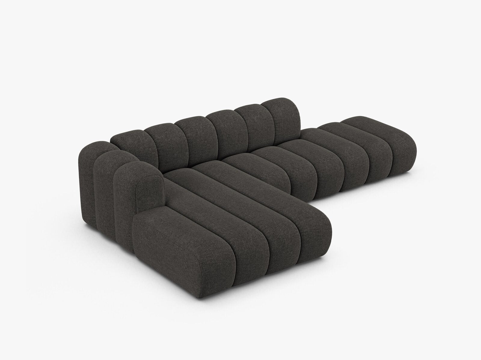 Micadoni Modulares Ecksofa offen Lupine 5-Sitzer Links Chenille Eden Dunkelgrau
