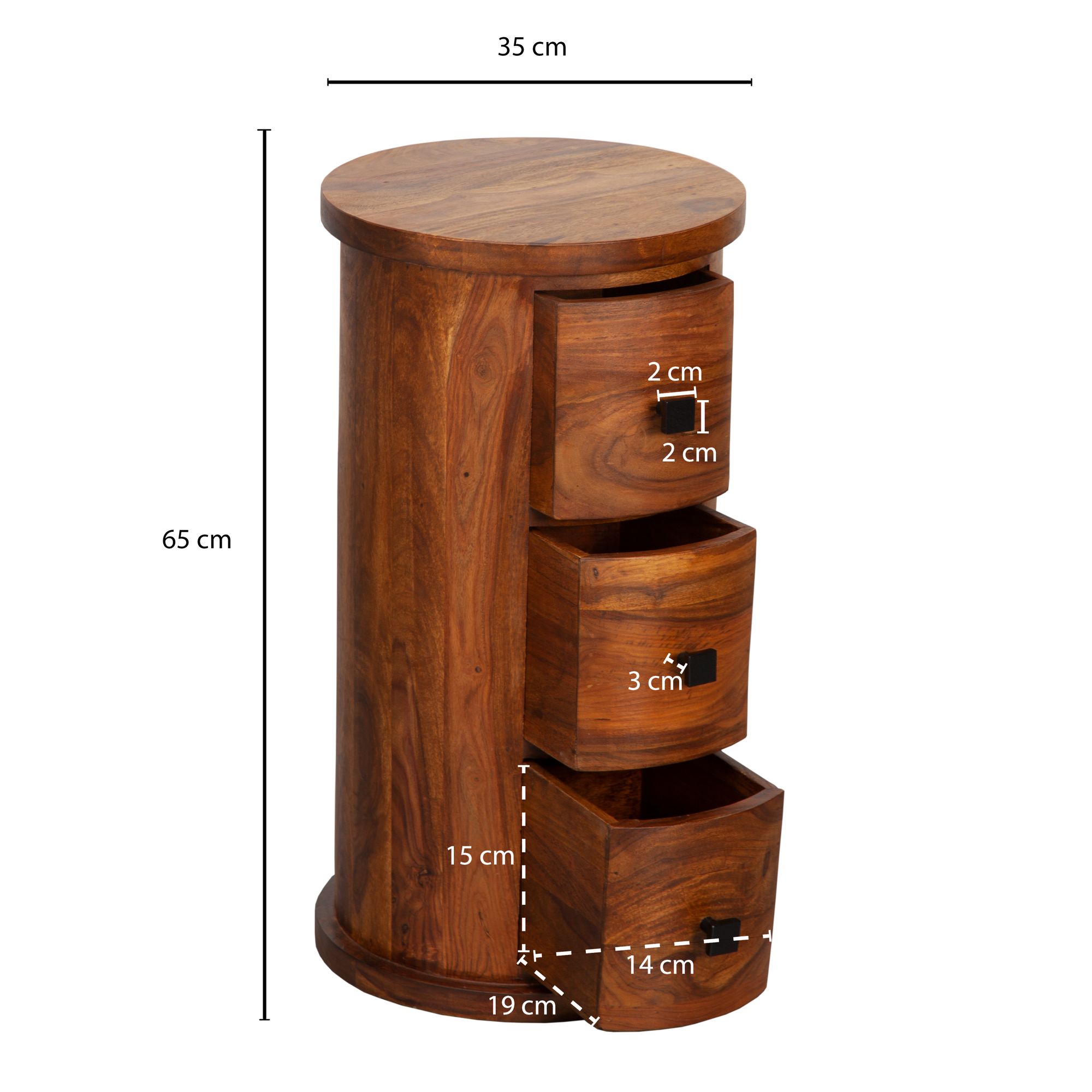 Sideboard Sunndal Sheesham Massivholz Höhe 65 cm