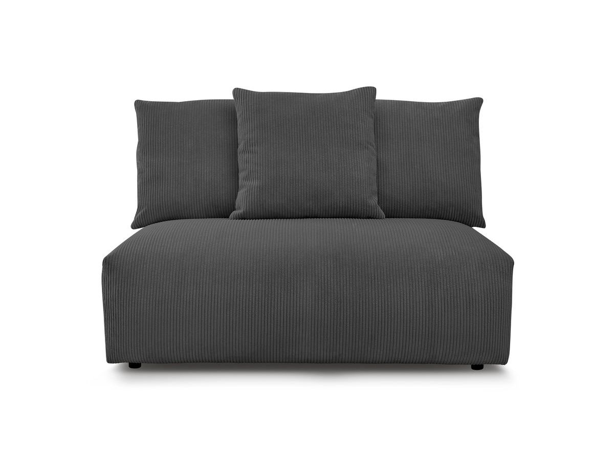 Bobochic Voltaire Sofamodul 2-Sitzer 142 × 100 cm Cordsamt Dunkelgrau