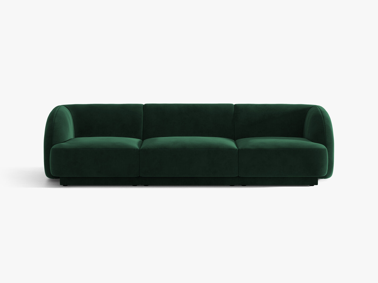 Micadoni Sofa Miley 3-Sitzer Samt Bluvel Flaschengrün