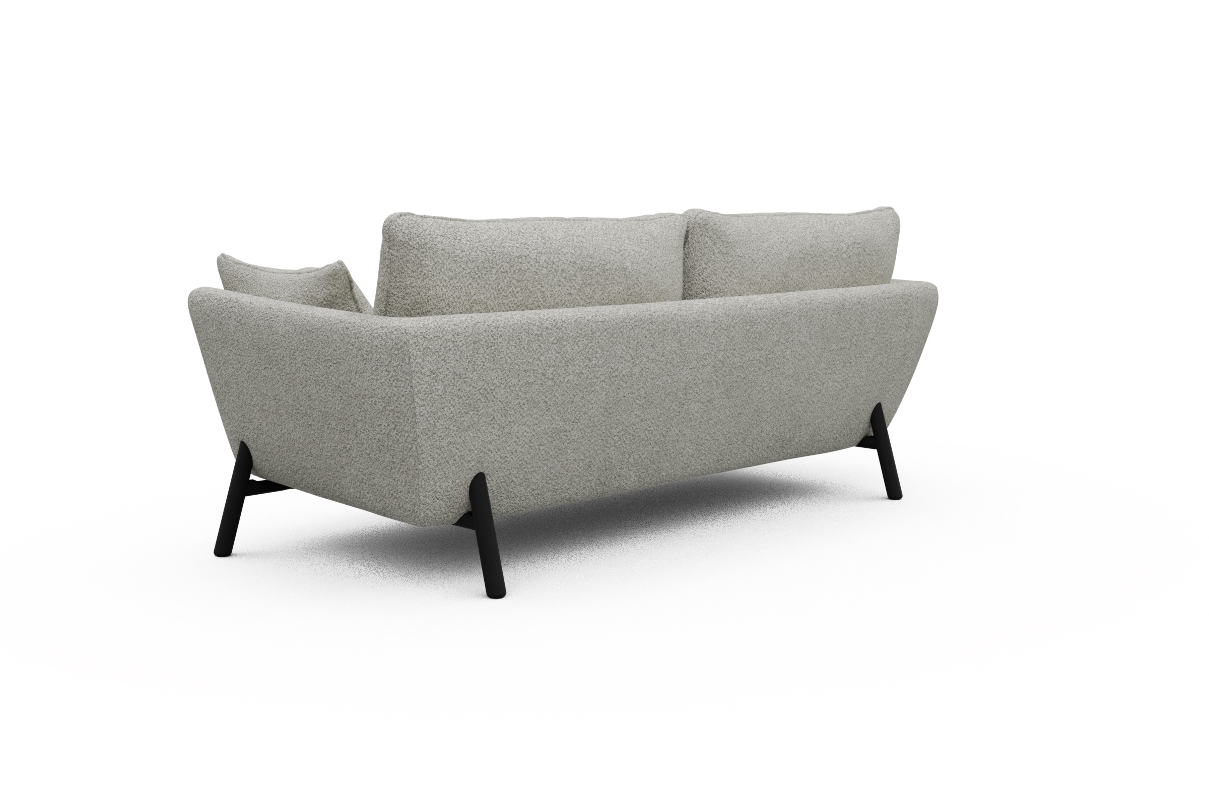 Sofa Emil 3-Sitzer Beinfarbe Eiche Schwarz Vanora-Warm-Sand