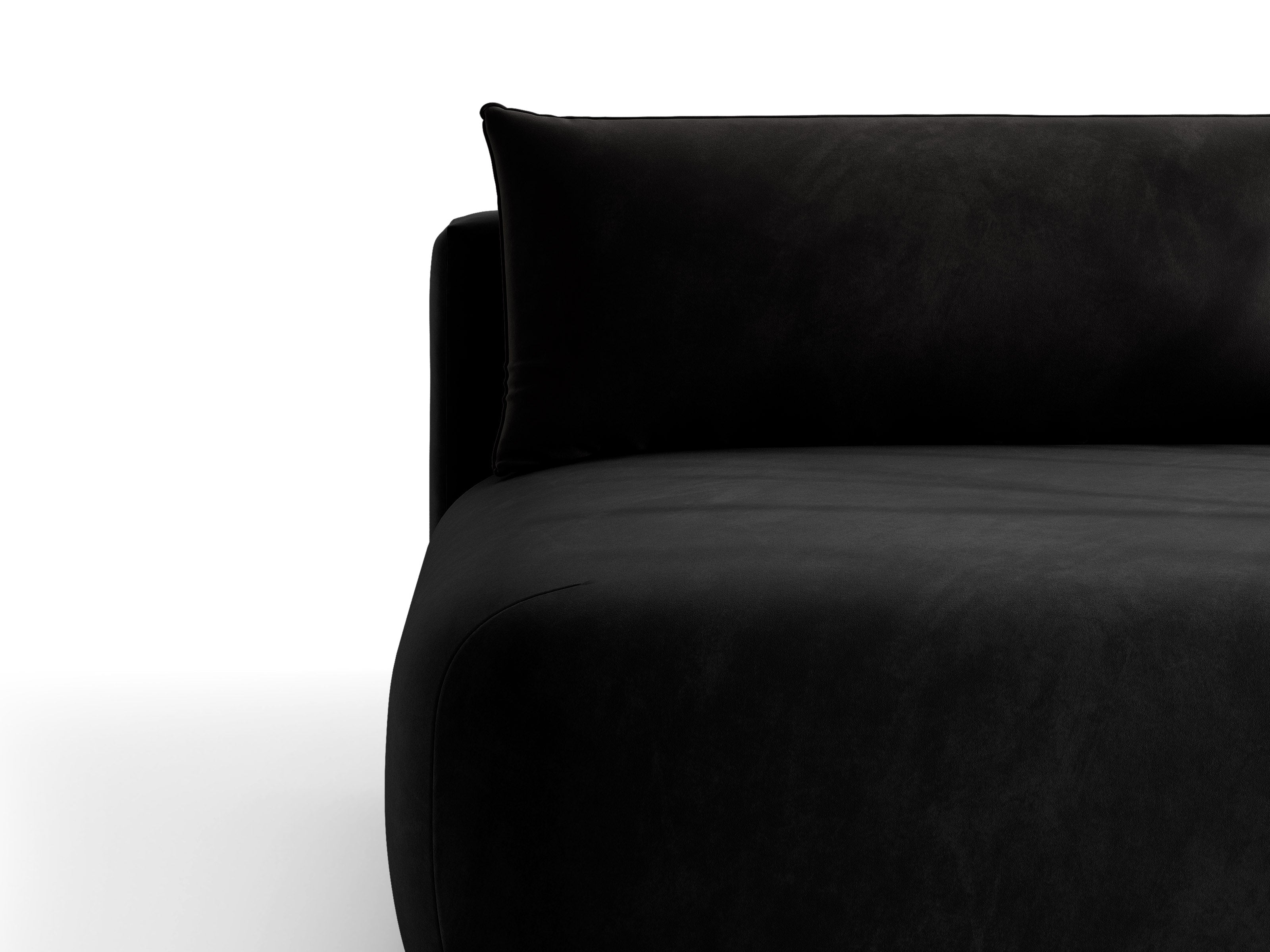 Micadoni Hena Schlafsofa 3-Sitzer mit Bettkasten Samt Salvador Schwarz