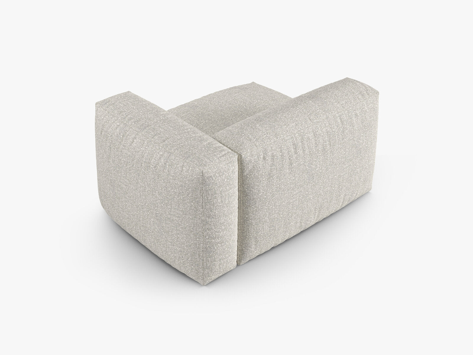 Micadoni Eckmodul mit Armlehne Martina 1-Sitzer 90cm Sitztiefe Rechts Boucle Monet Grau Beige Melange