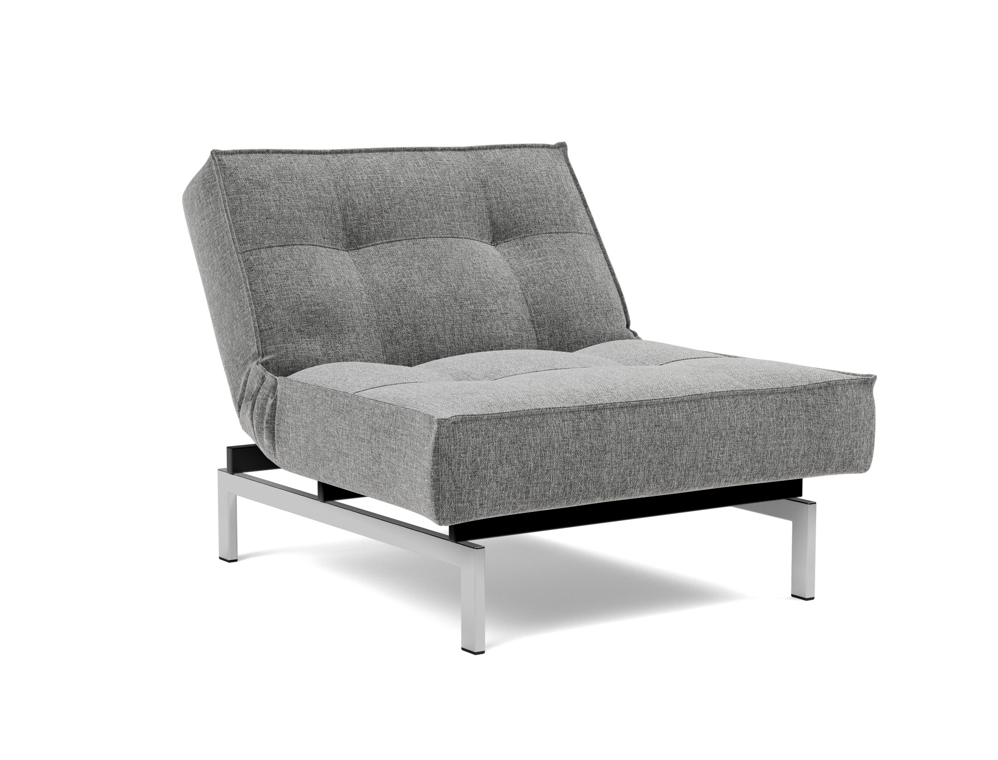 Sessel Splitback Strukturierter Stoff Twist 563-Charcoal Beine Chrom