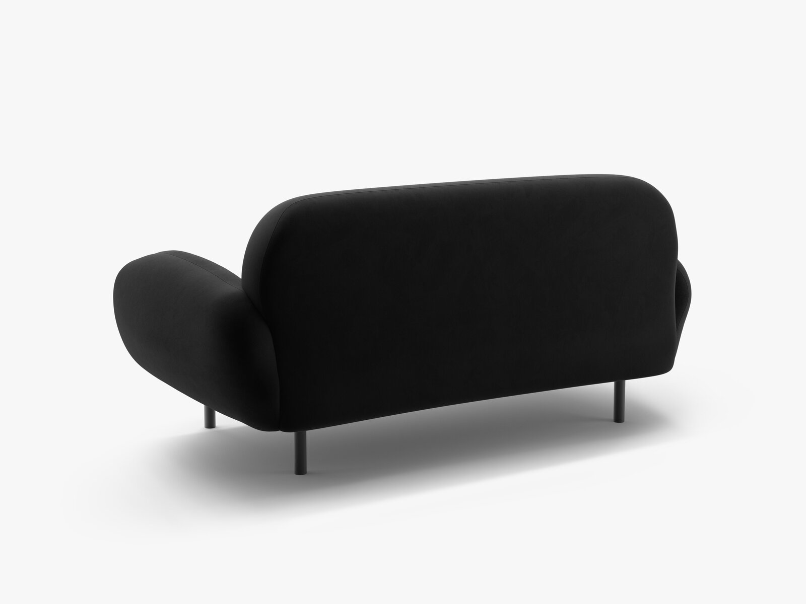 Micadoni Sofa Poppy 2-Sitzer Samt Casino Schwarz