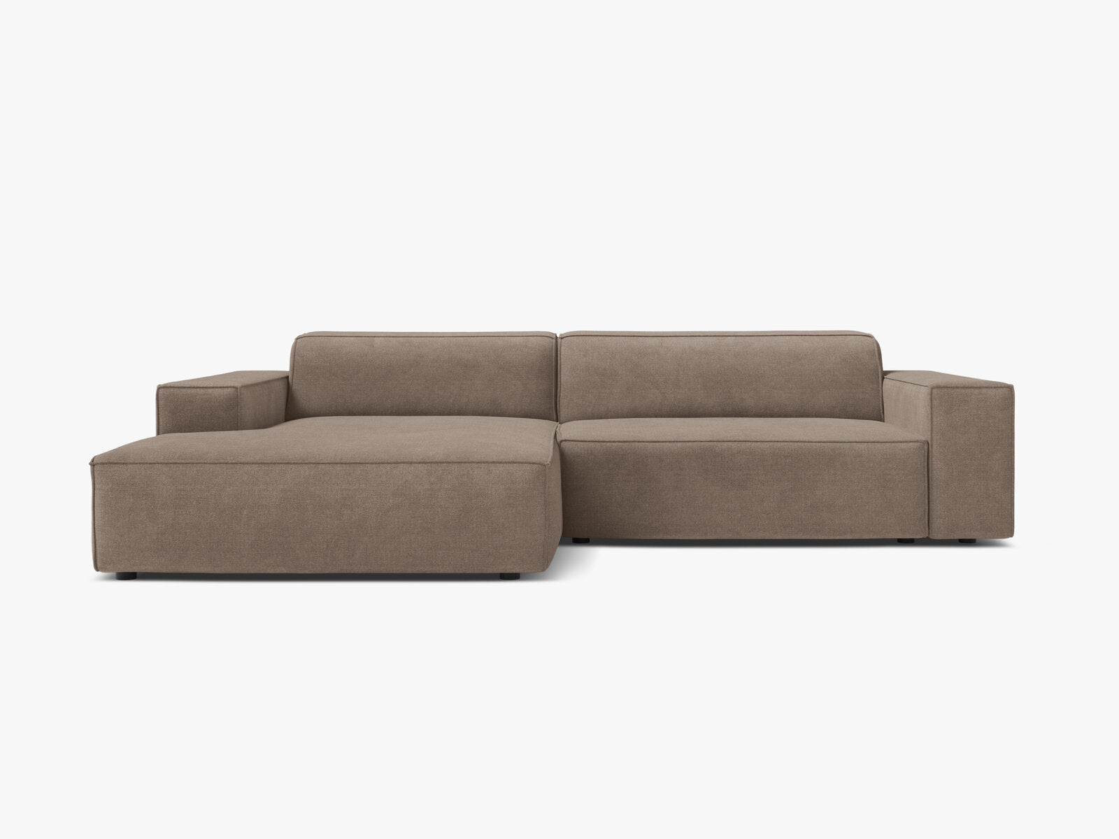Micadoni Ecksofa Jodie 3-Sitzer Strukturierter Stoff Liberty Cappuccino Links