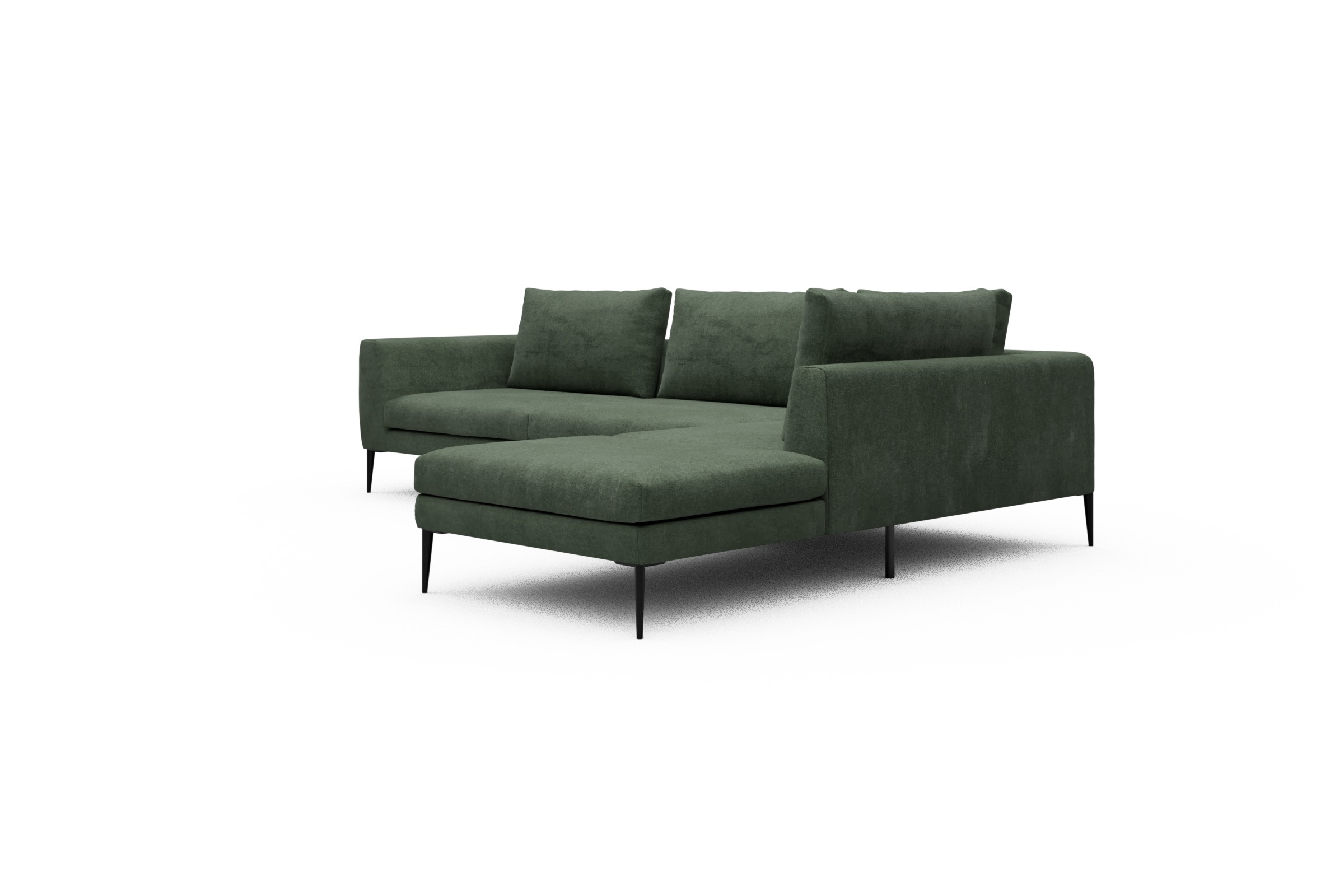 Ecksofa Paul Relax-Ecke links mit 3-Sitzer Casone-Forest-Green