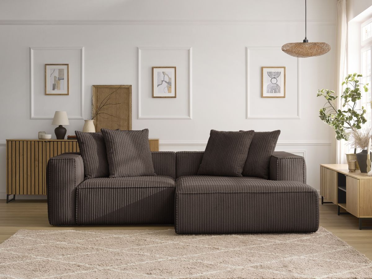 Bobochic Nina Ecksofa Cordsamt Braun Ecke rechts