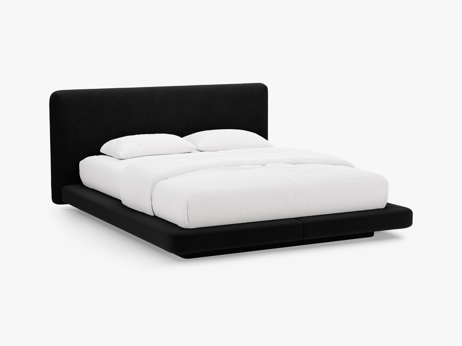 Micadoni Polsterbett mit Kopfteil Linea Samt Magic Velvet Schwarz 140x200