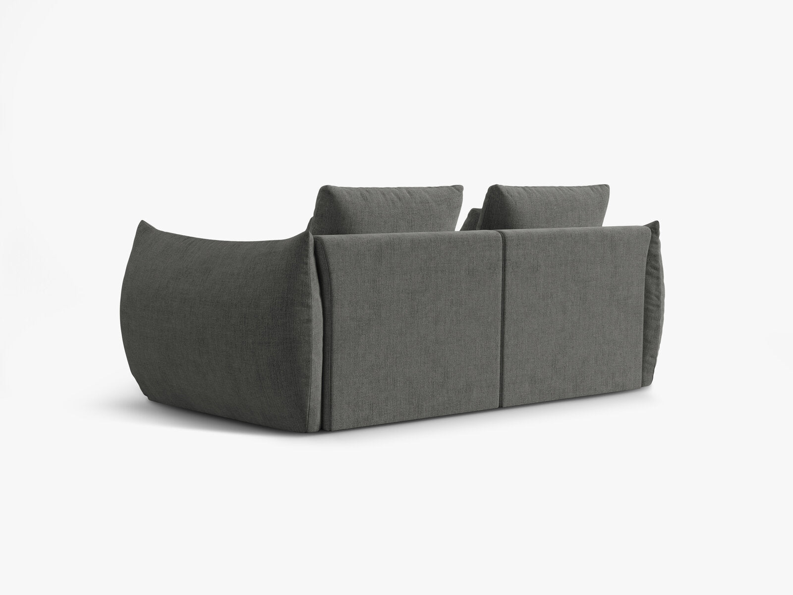 Micadoni Sofa Bloom 3-Sitzer Strukturierter Stoff Wind Dunkelgrau