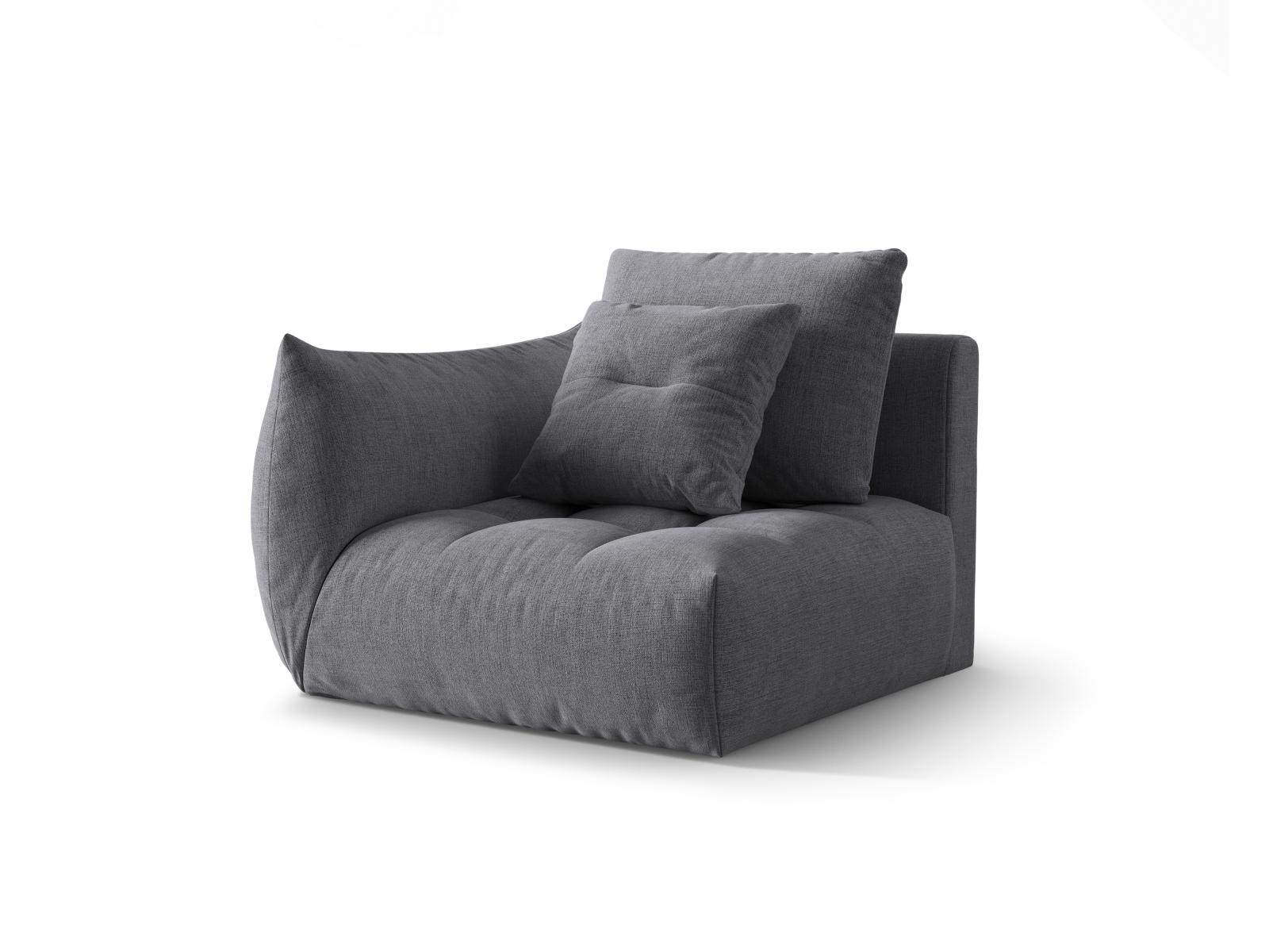 Micadoni Eckmodul Bloom Links Strukturierter Stoff City Grau