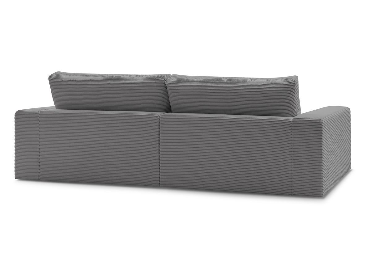 Bobochic Leonard Sofa 4-Sitzer mit Pouf 234 × 109 cm Cordsamt Dunkelgrau