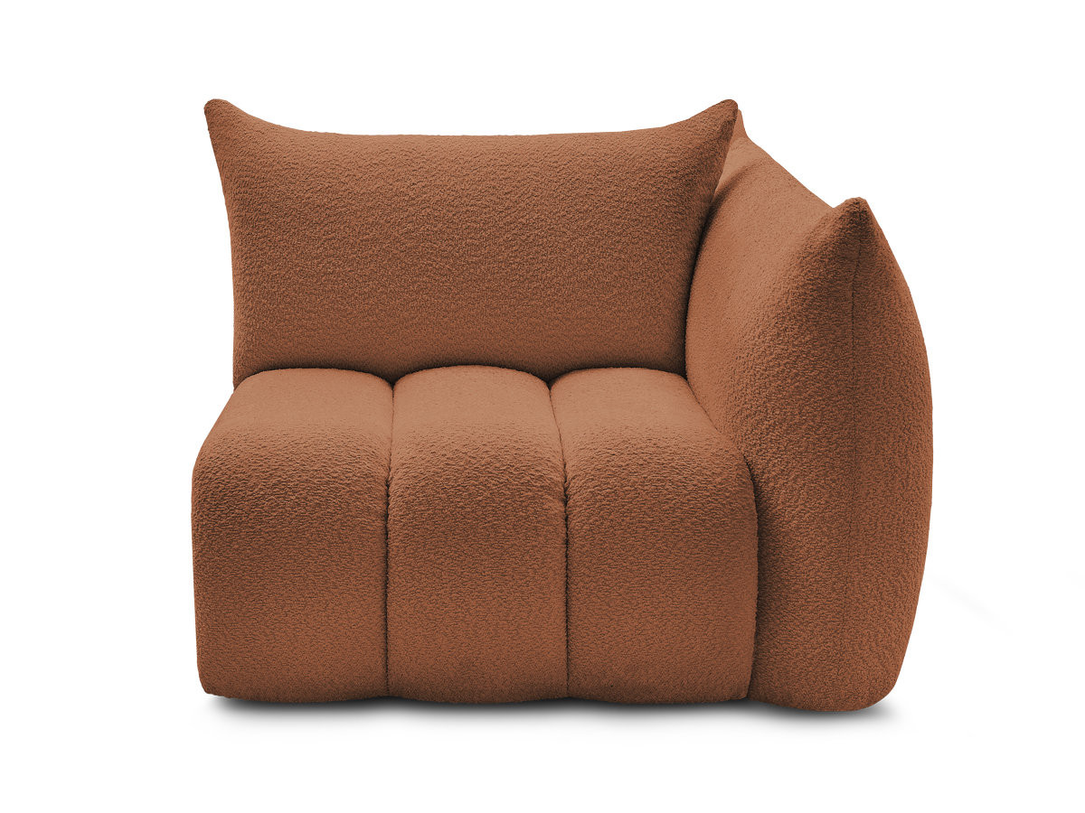 Bobochic Azra Sofamodul 1-Sitzer 117 × 112 cm Bouclé-Stoff Orange Ecke rechts