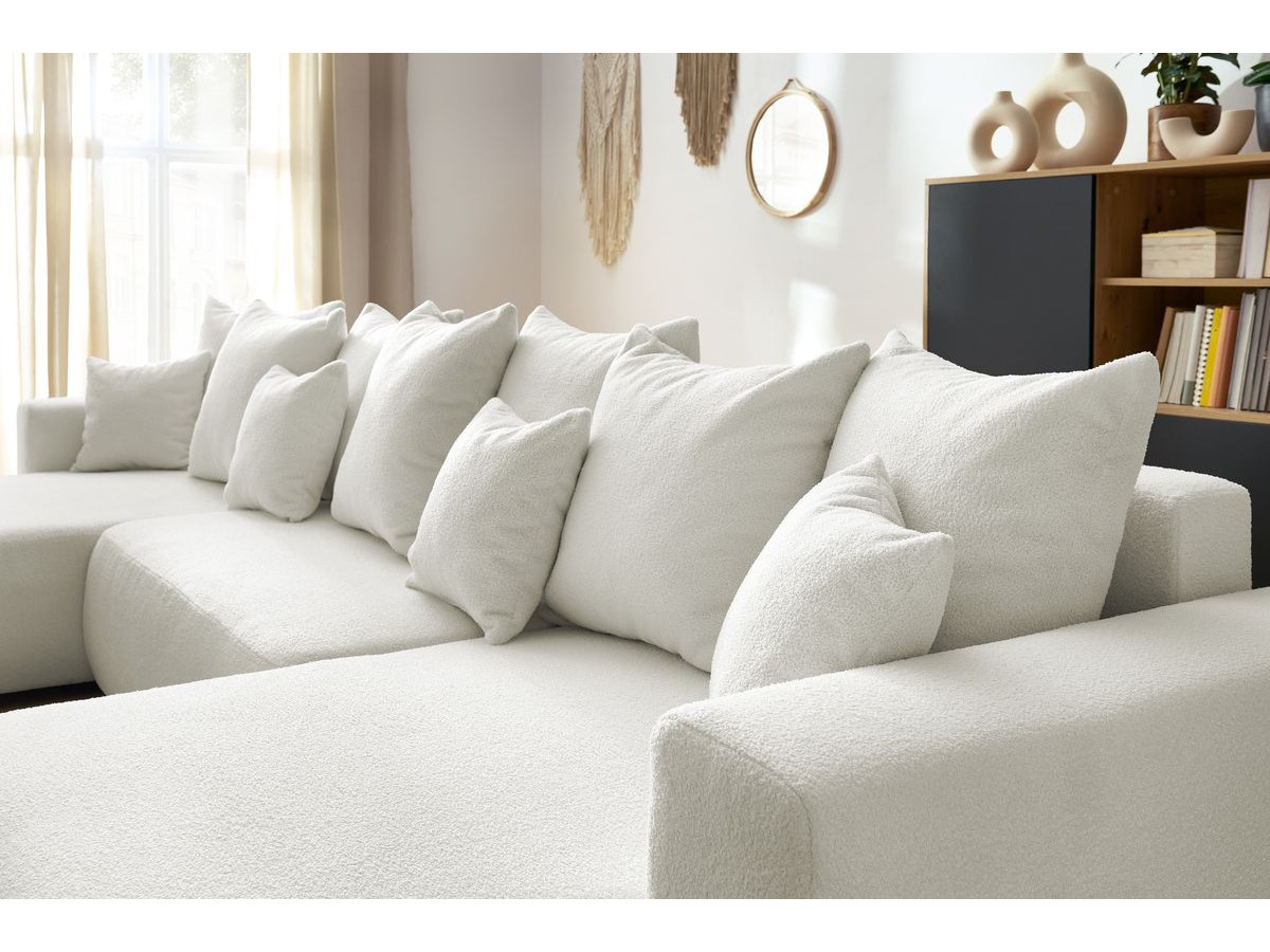 Bobochic Envy Wohnlandschaft Bouclé-Stoff Weiß