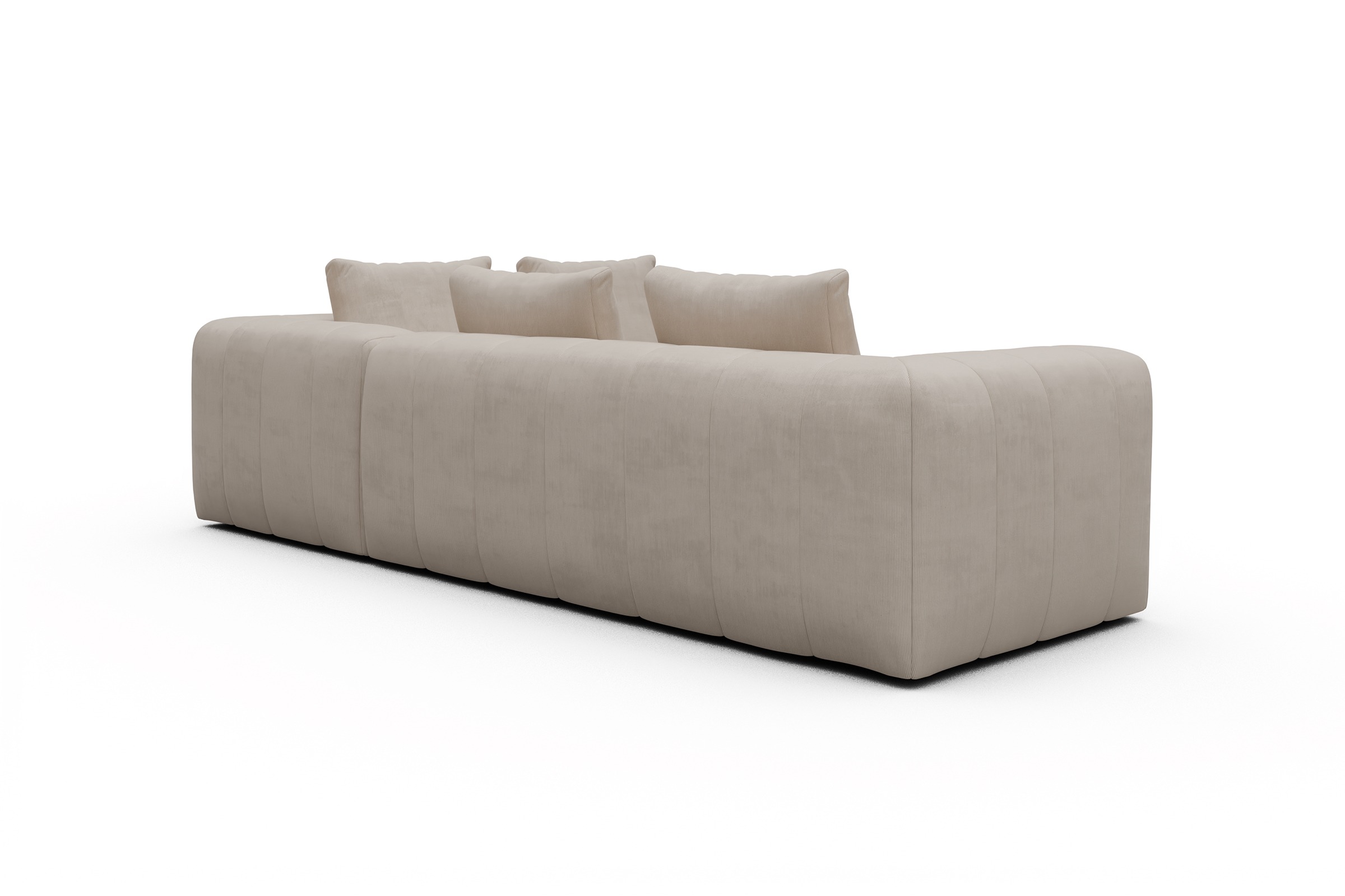 Ecksofa Hugo 2x 2,5-Sitzer Armlehne links Cordufine-Off-White
